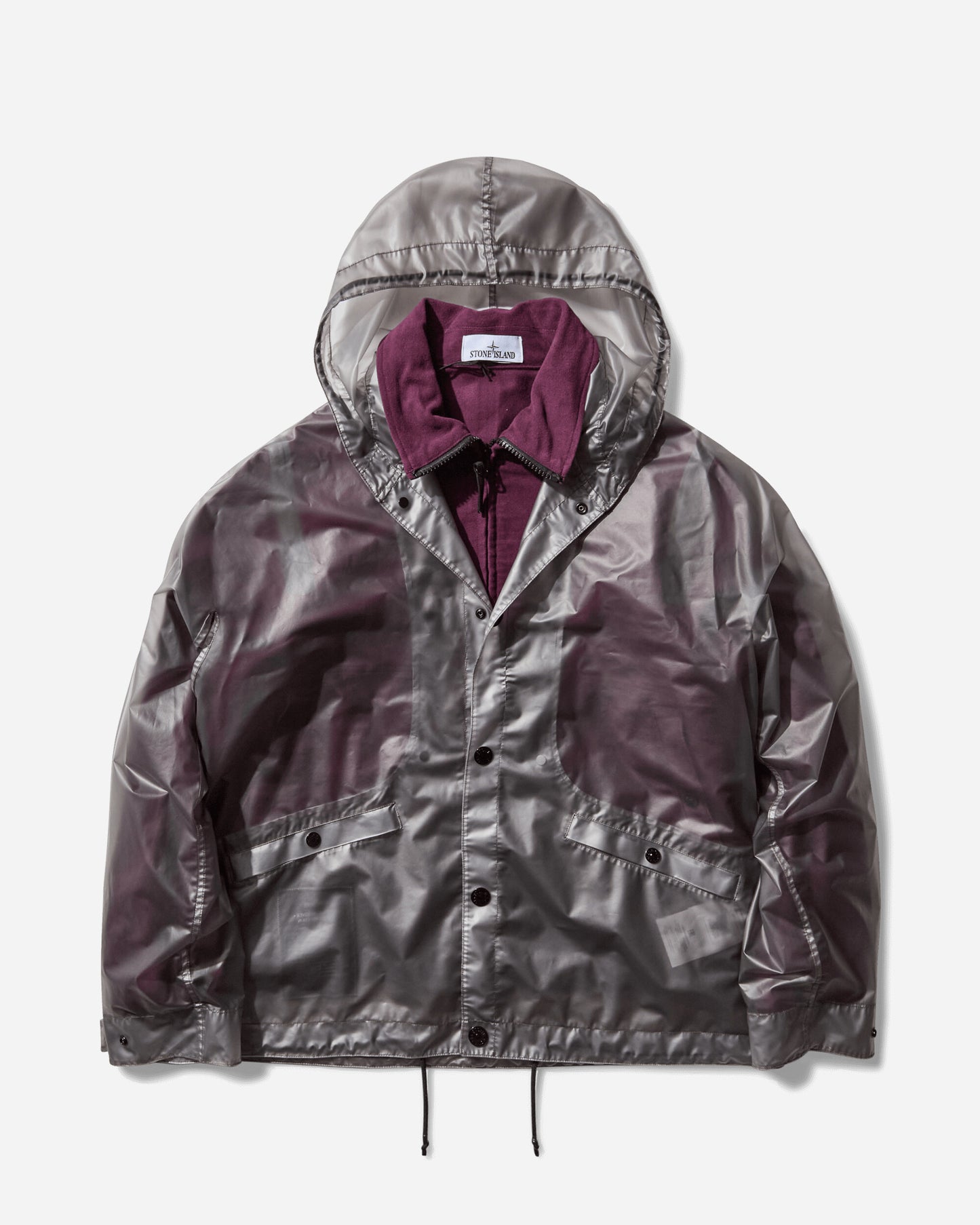 Stone Island Translucent Cover + Cotton Moleskin Short Parka Amaranth Coats and Jackets Jackets K2S15-4100085-S0243 V0017
