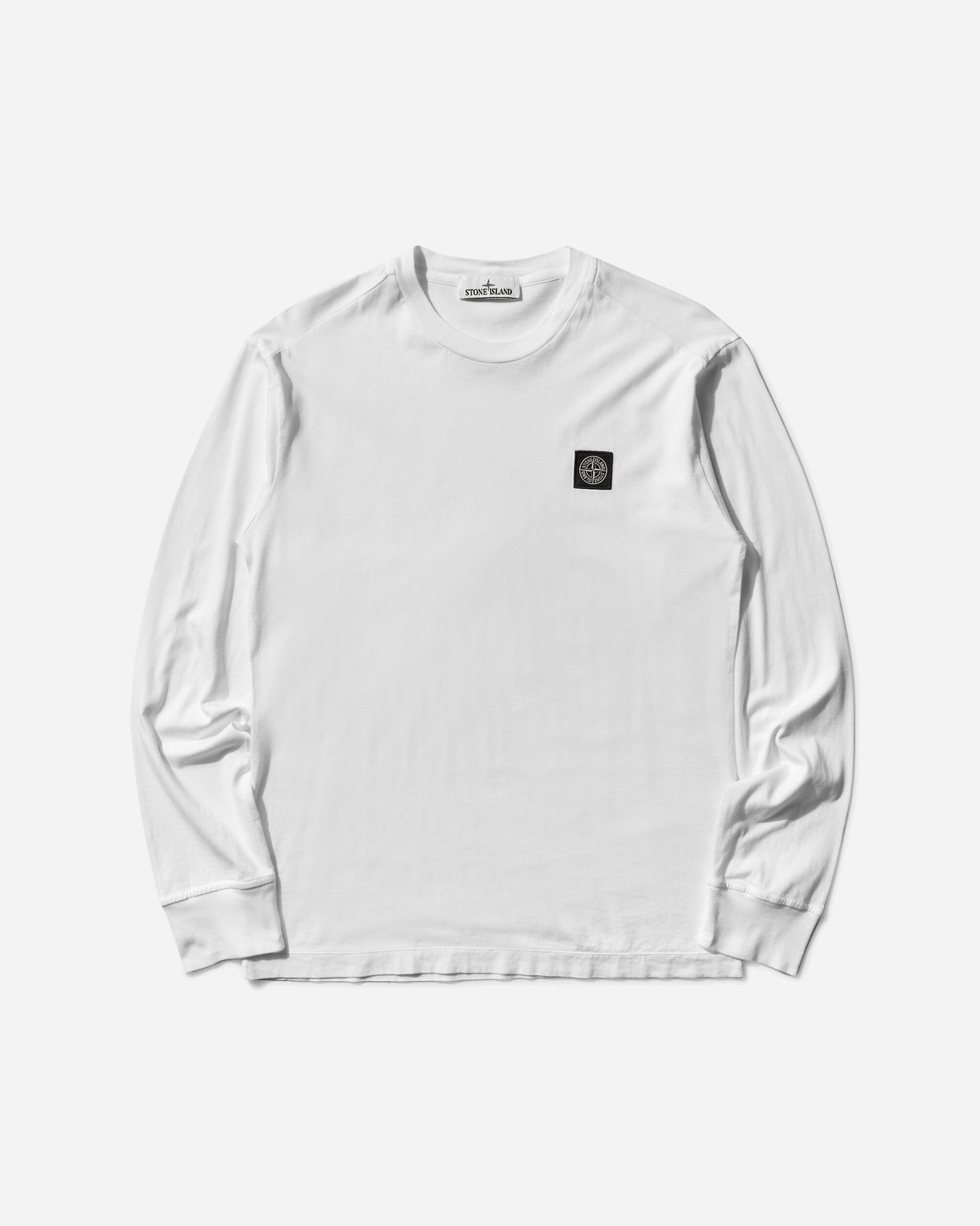Stone Island Patch Logo Ls T Shirt White T-Shirts Longsleeve K2S15-2100028-S0013 V0001