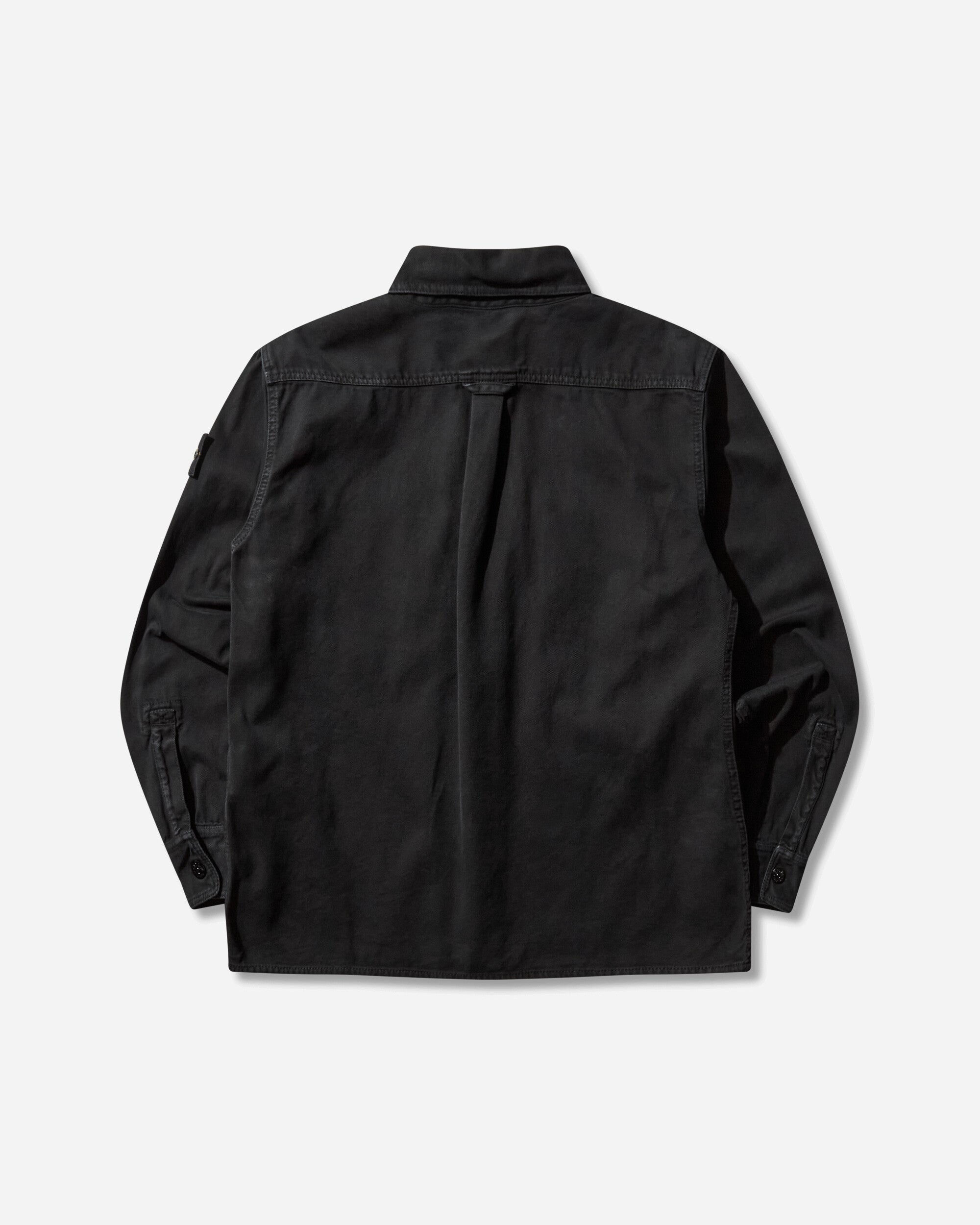 Stone Island Panama Cotton Old Effect Overshirt Black Shirts Overshirt K2S15-1200025-S0184 V0129