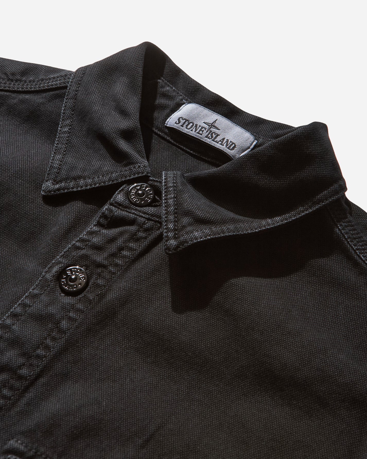Stone Island Panama Cotton Old Effect Overshirt Black Shirts Overshirt K2S15-1200025-S0184 V0129