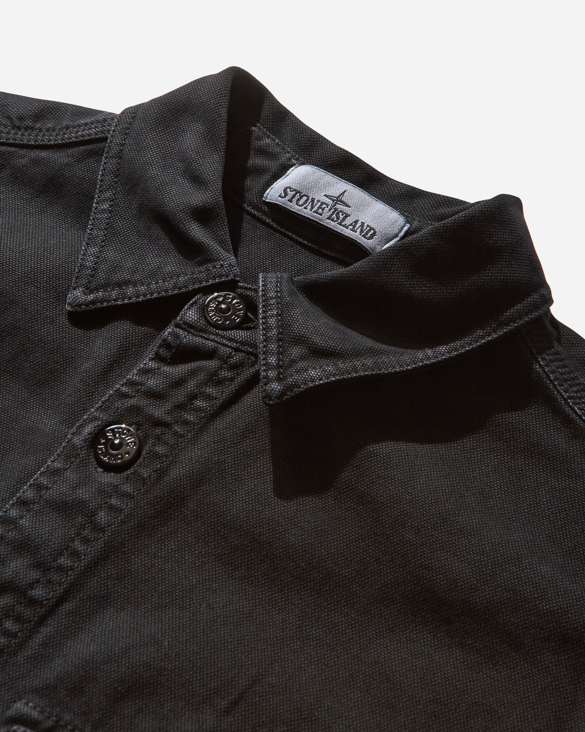 Stone Island Panama Cotton Old Effect Overshirt Black Shirts Overshirt K2S15-1200025-S0184 V0129