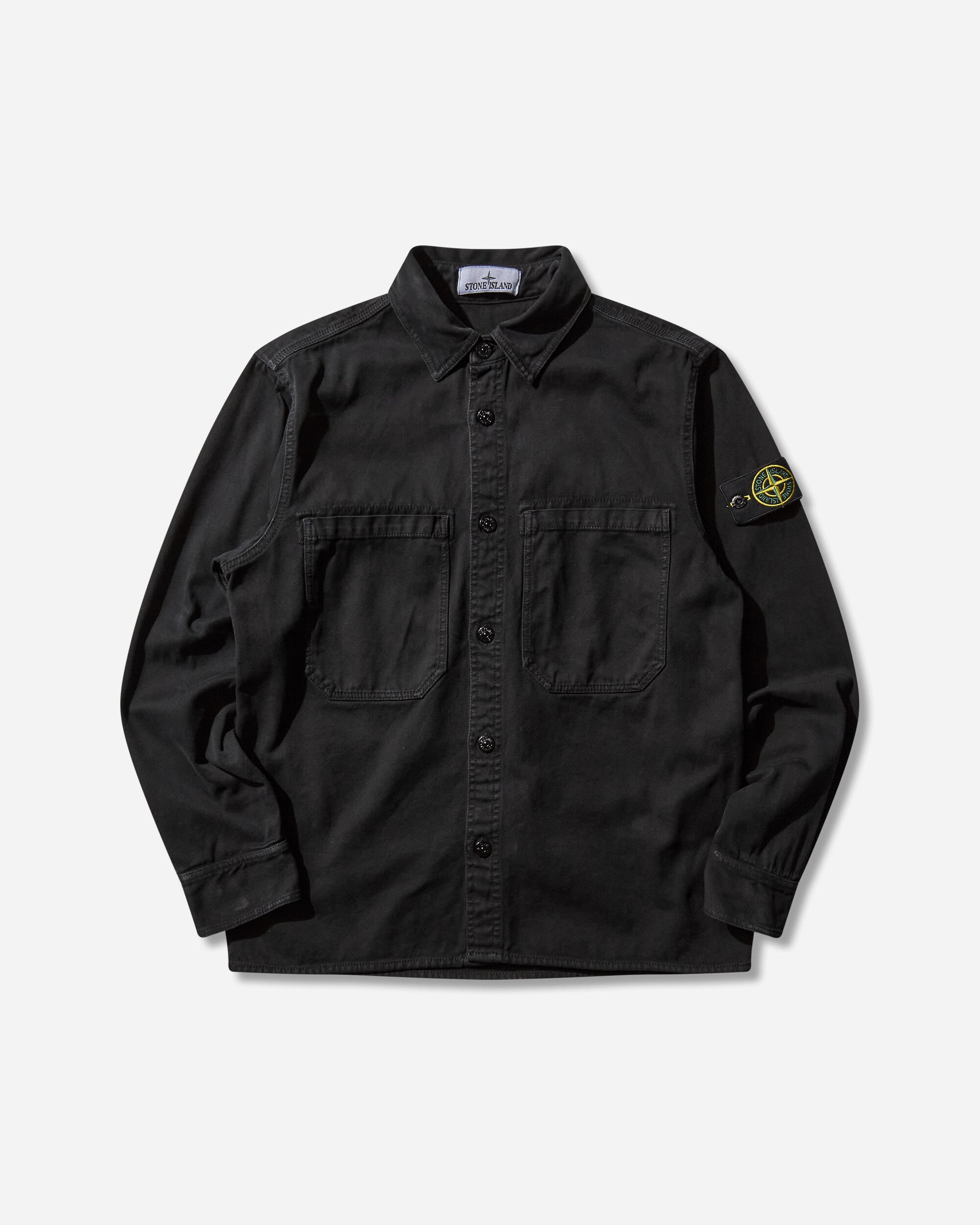 Stone Island Panama Cotton Old Effect Overshirt Black Shirts Overshirt K2S15-1200025-S0184 V0129