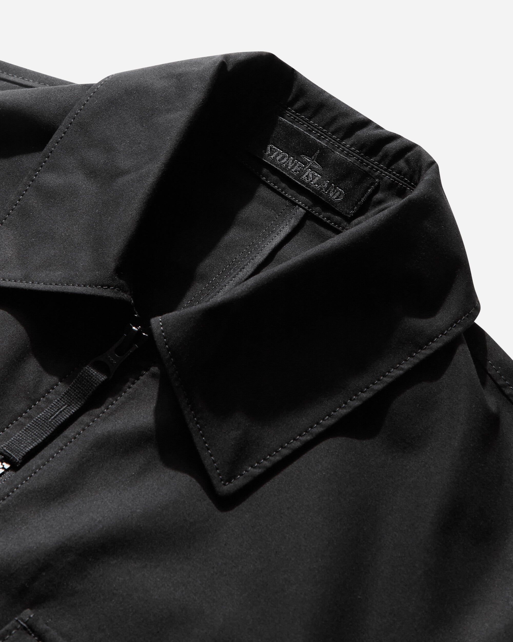 Stone Island Weatherproof Cotton Canvas Overshirt Ghost Black Shirts Overshirt K2S15-1200018-S00F1 V0029
