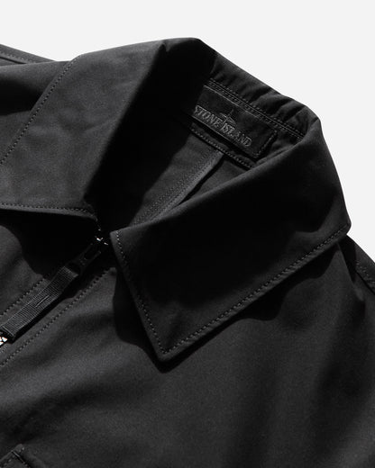 Stone Island Weatherproof Cotton Canvas Overshirt Ghost Black Shirts Overshirt K2S15-1200018-S00F1 V0029