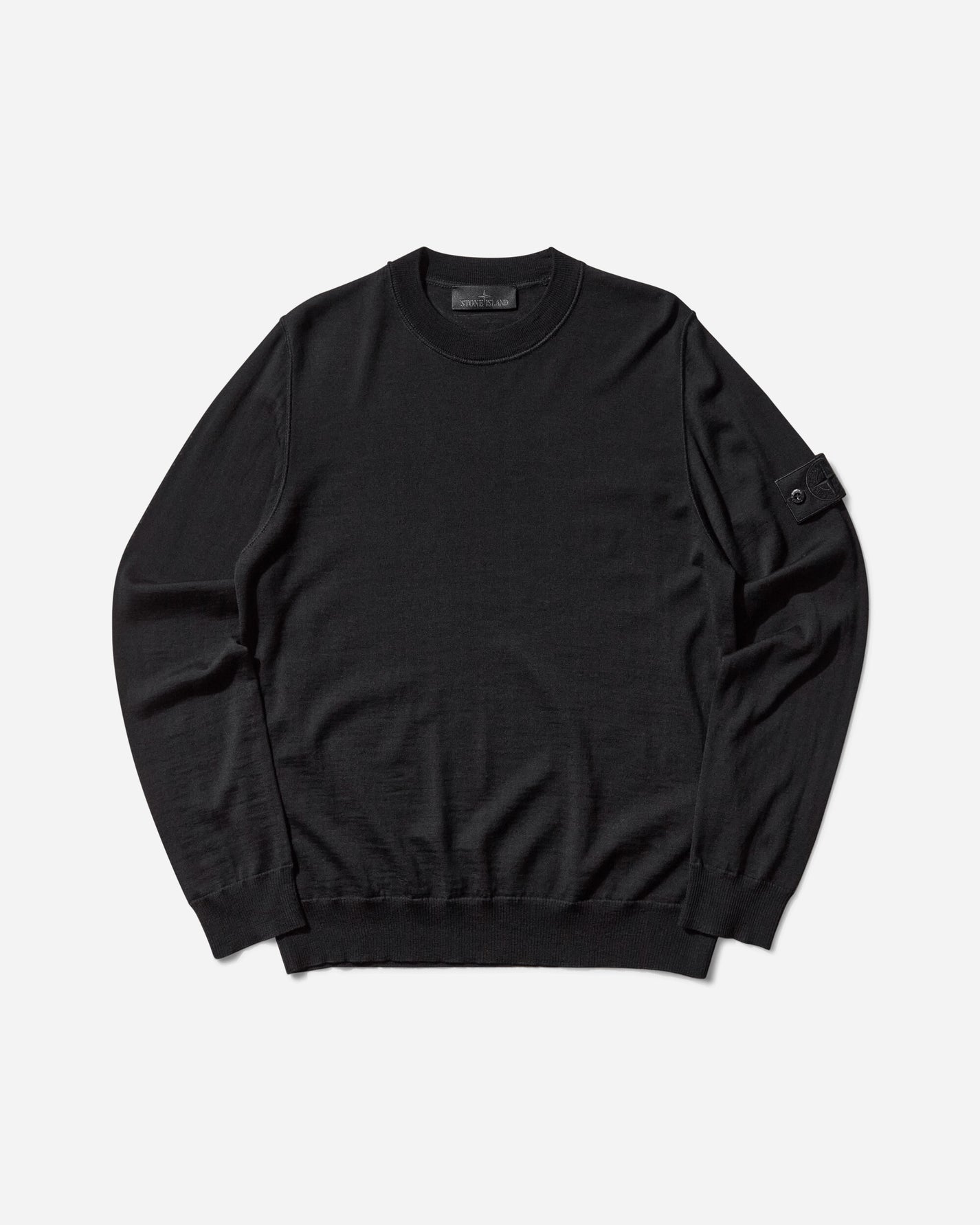 Stone Island Pure Light Wool Ghost Crewneck Sweater Black Knitwears Sweaters K2S15-5100074-S00FC V0029