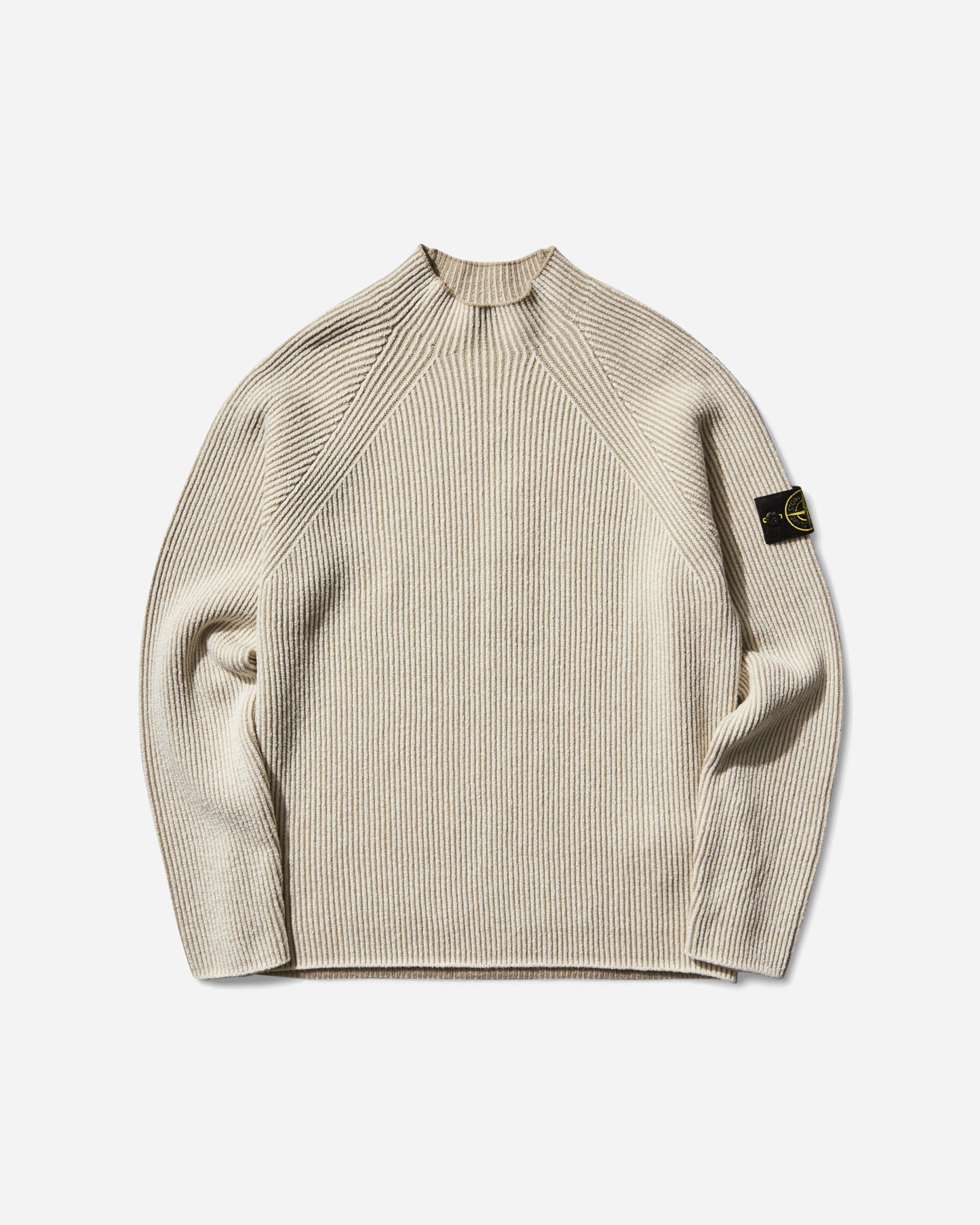 Stone Island Vanise' Full Ribs Wool Crewneck Sweater Ivory Knitwears Sweaters K2S15-5100023-S00L7 V0093