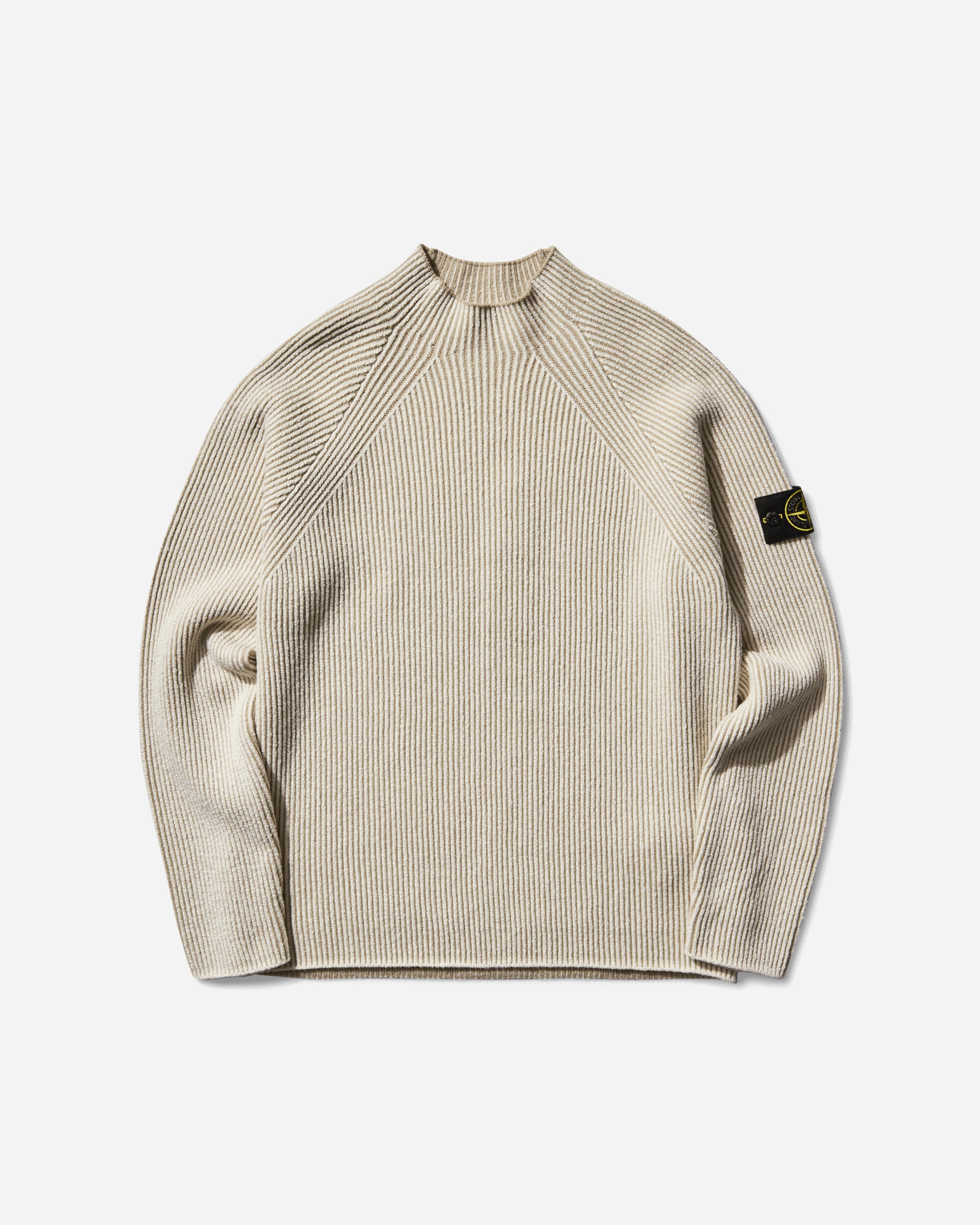 Stone Island Vanise' Full Ribs Wool Crewneck Sweater Ivory Knitwears Sweaters K2S15-5100023-S00L7 V0093