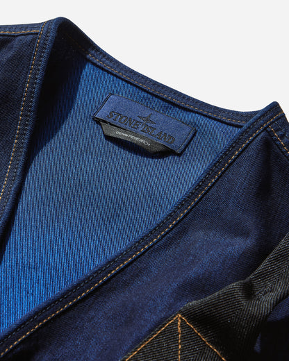 Stone Island Indigo Polypropylene Denim Light Vest Blue Rinse Coats and Jackets Vests K2S15-G100016-S00J2 VJ201