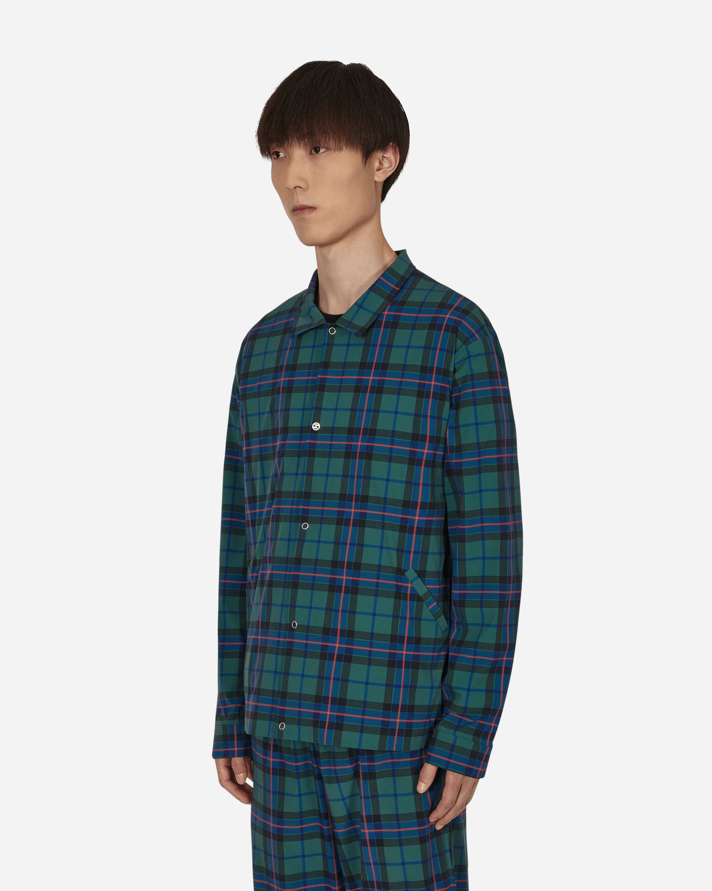 The Salvages Liberty Coach Morrison Green Tartan T-Shirts Longsleeve SS220307 003