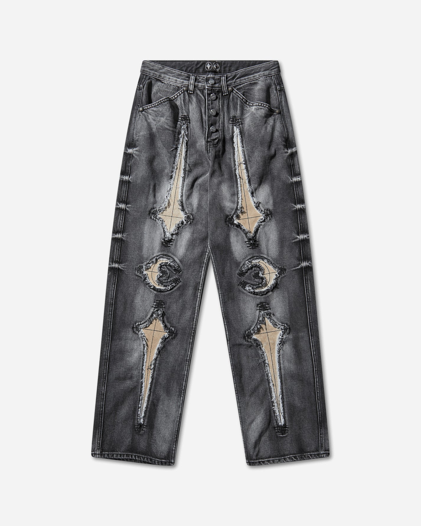 Thug Club Tc Bone Leather Denim Pants Black Pants Denim TC25PT2102 BLACK