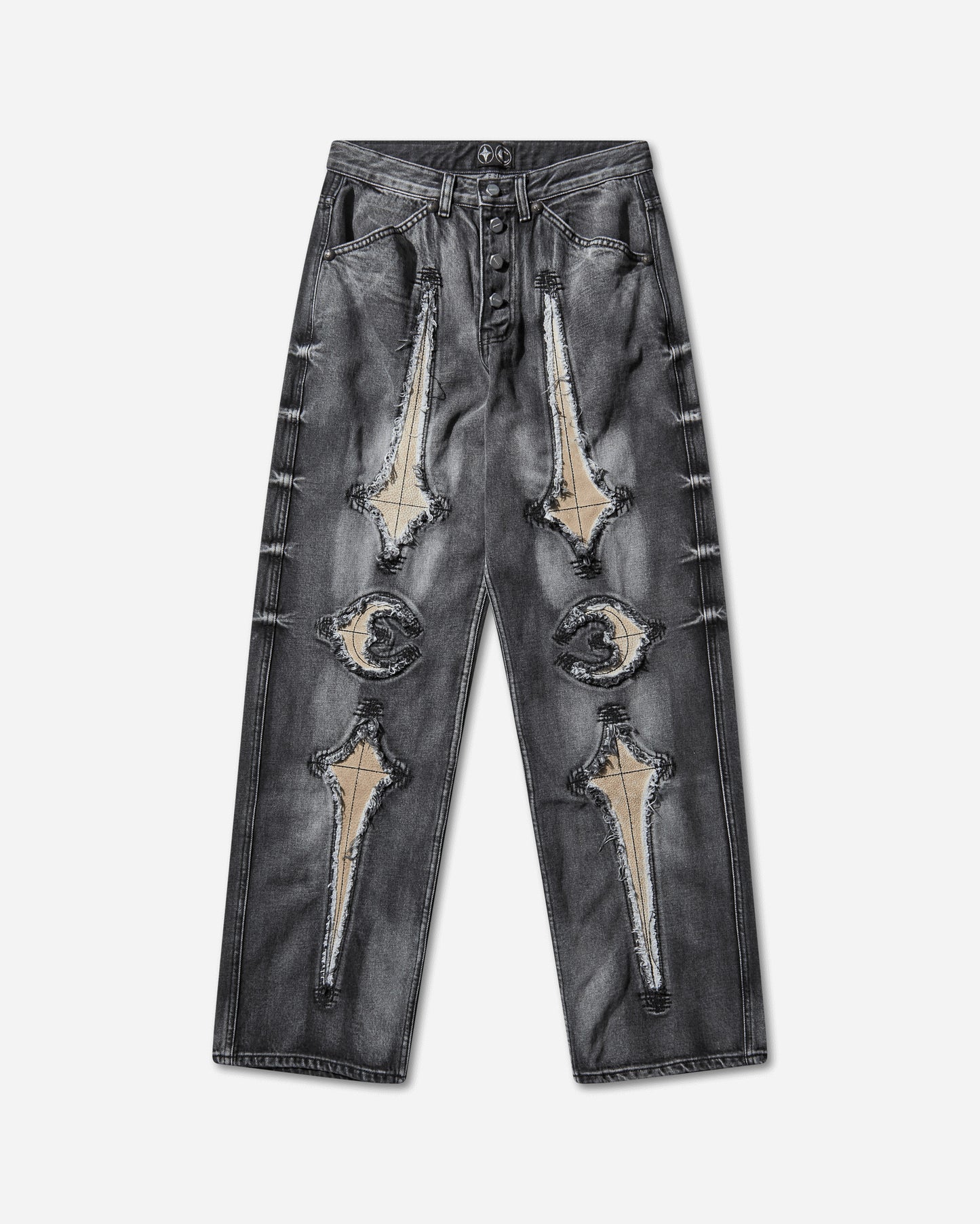 Thug Club Tc Bone Leather Denim Pants Black Pants Denim TC25PT2102 BLACK