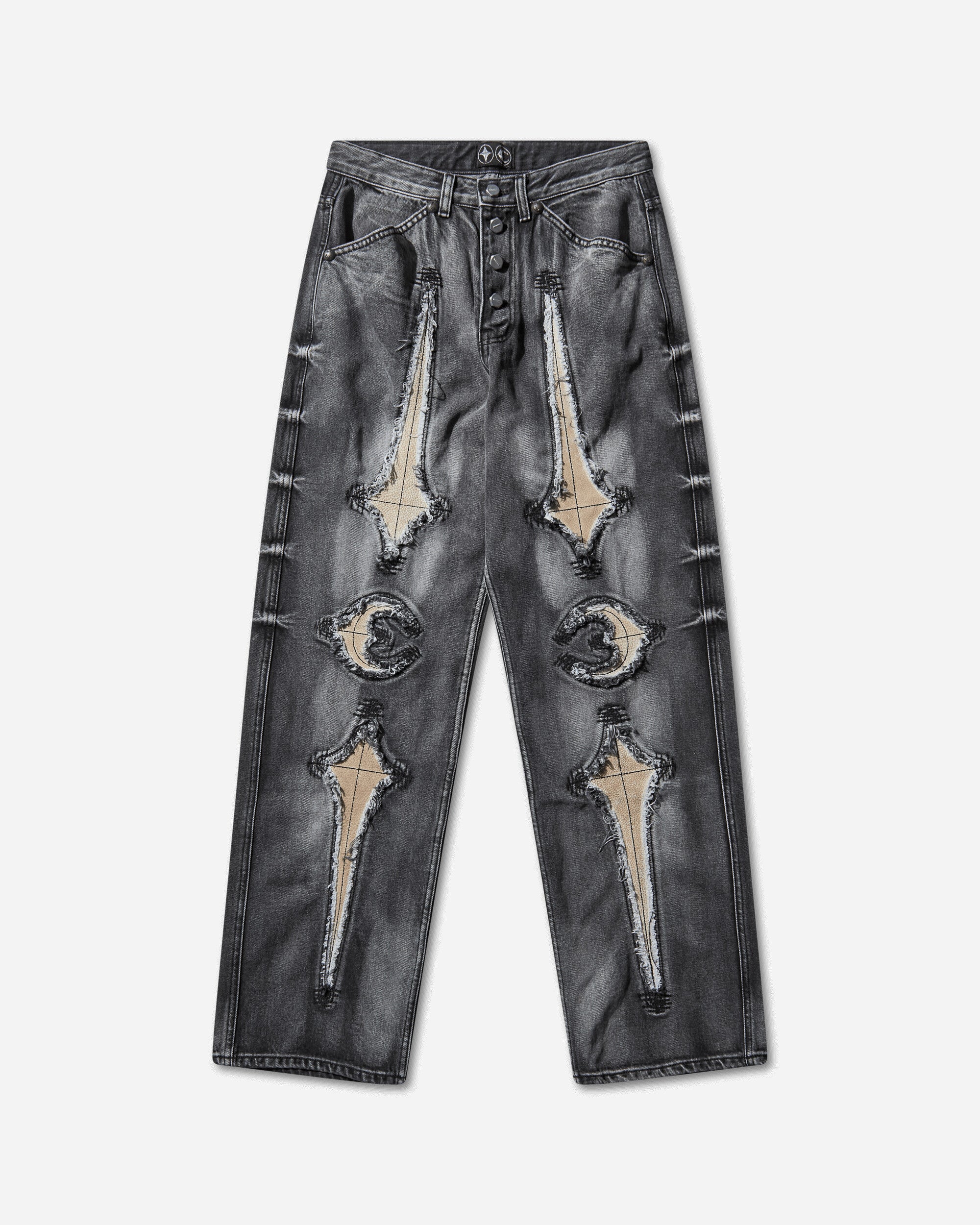 Thug Club Tc Bone Leather Denim Pants Black Pants Denim TC25PT2102 BLACK