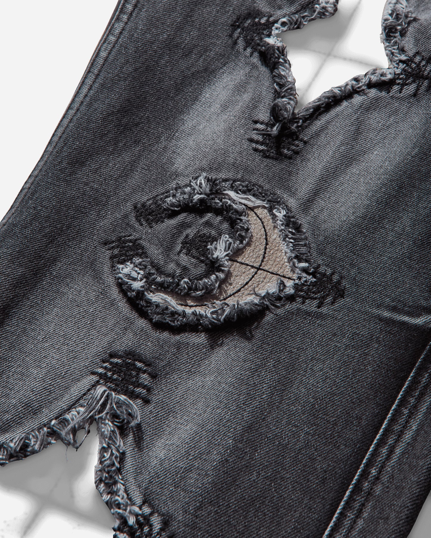 Thug Club Tc Bone Leather Denim Pants Black Pants Denim TC25PT2102 BLACK