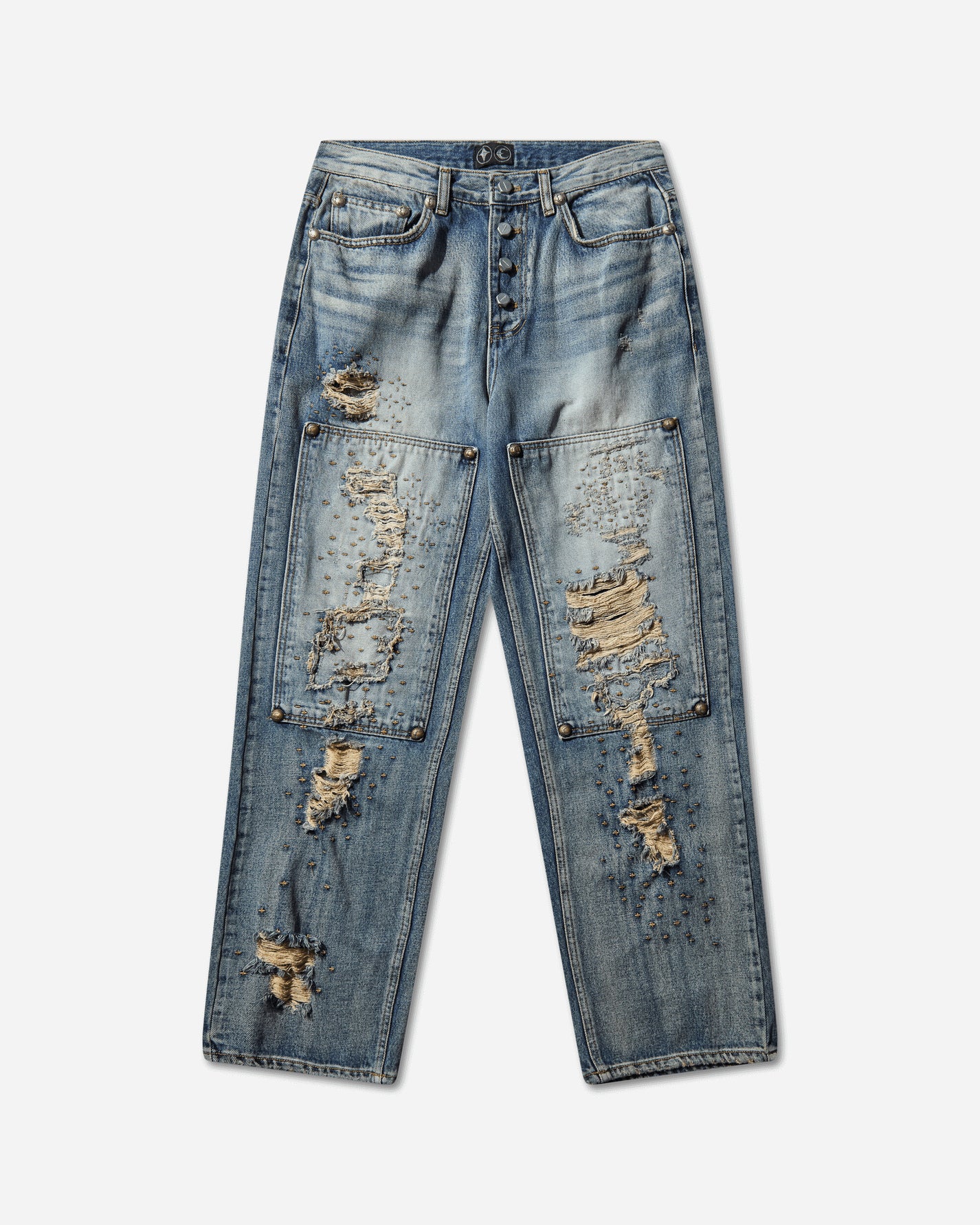 Thug Club Vintage Double Knee Pants Blue Pants Denim TC25PT2801 BLUE