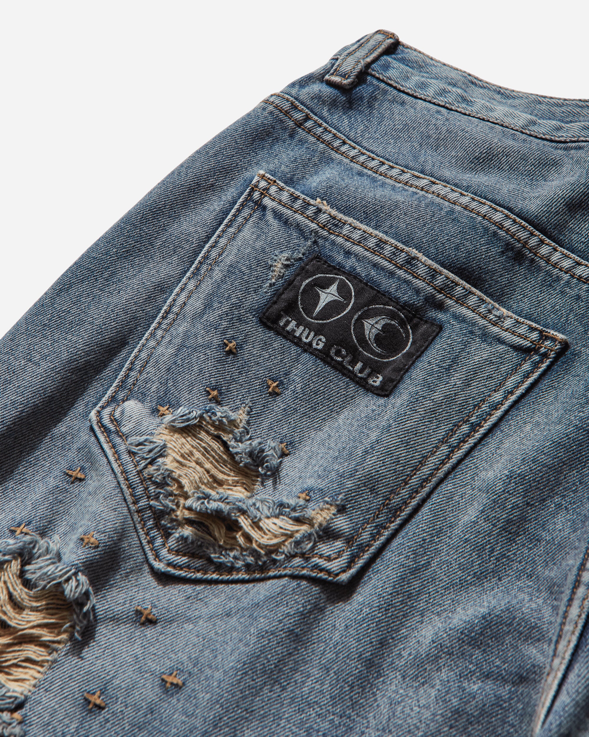 Thug Club Vintage Double Knee Pants Blue Pants Denim TC25PT2801 BLUE