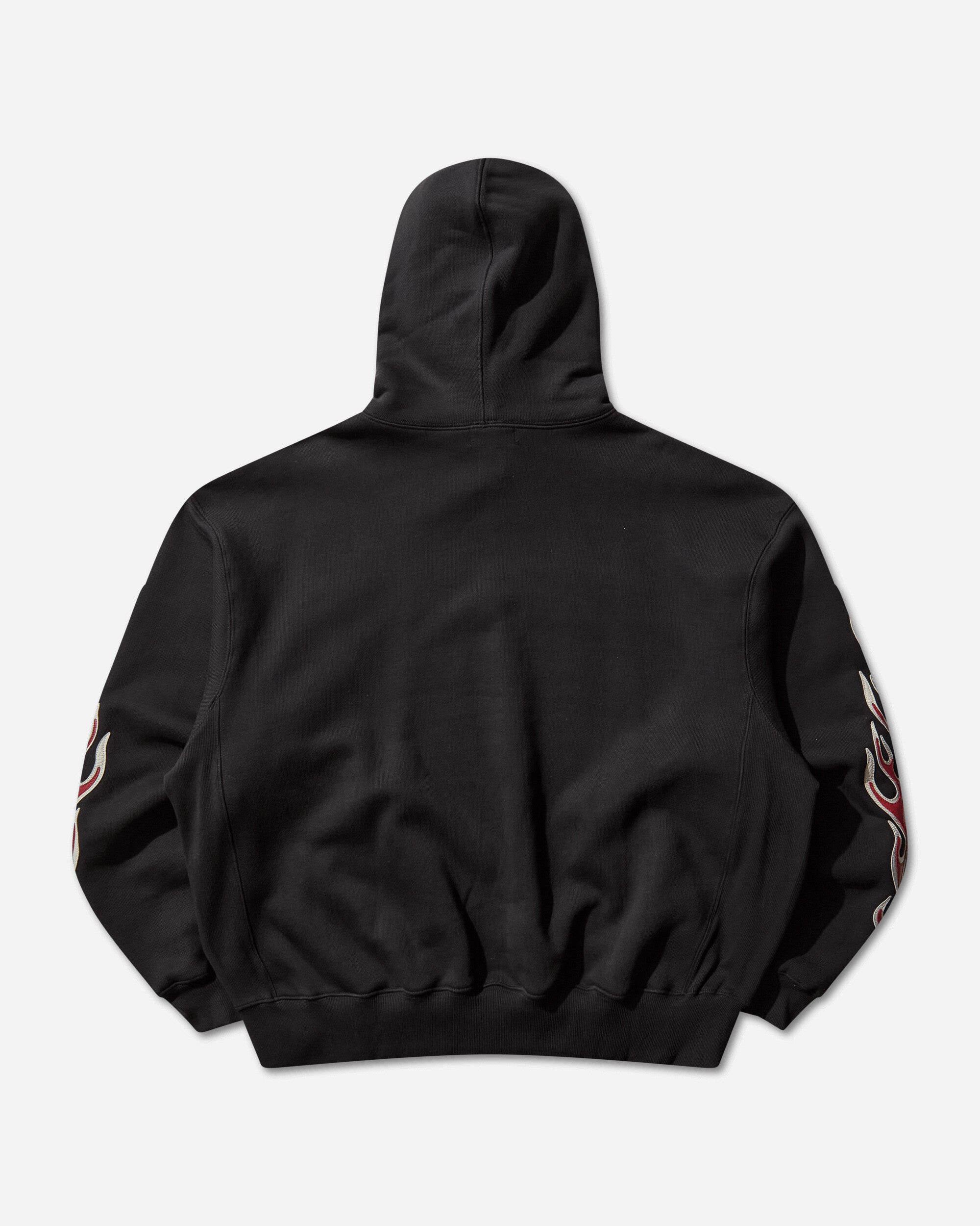 Thug Club Leather Flame Hoodie Black Sweatshirts Hoodies TC25SS2201 BLACK