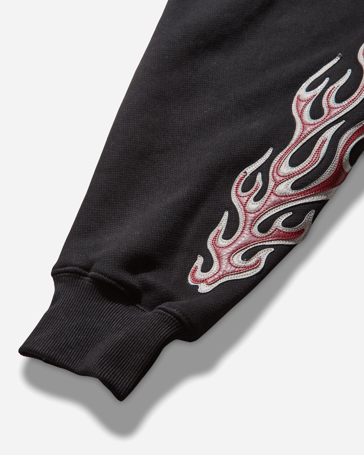 Thug Club Leather Flame Hoodie Black Sweatshirts Hoodies TC25SS2201 BLACK