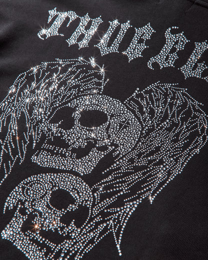 Thug Club Tc Angels Crystal Embellished Hoodie Black Sweatshirts Hoodies TC25SS2401 BLACK