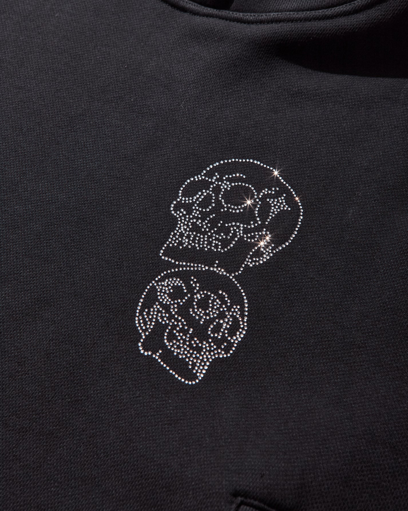 Thug Club Tc Angels Crystal Embellished Hoodie Black Sweatshirts Hoodies TC25SS2401 BLACK