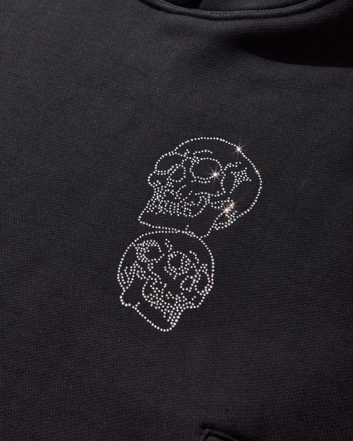 Thug Club Tc Angels Crystal Embellished Hoodie Black Sweatshirts Hoodies TC25SS2401 BLACK