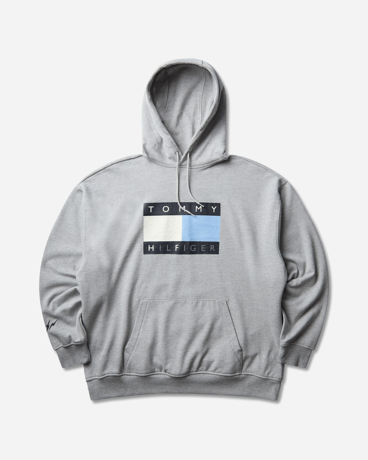 Tommy Hilfiger Fragment Distressed Flag Hoodie Light Grey Heather Sweatshirts Hoodies MW0MW45066P61 P61