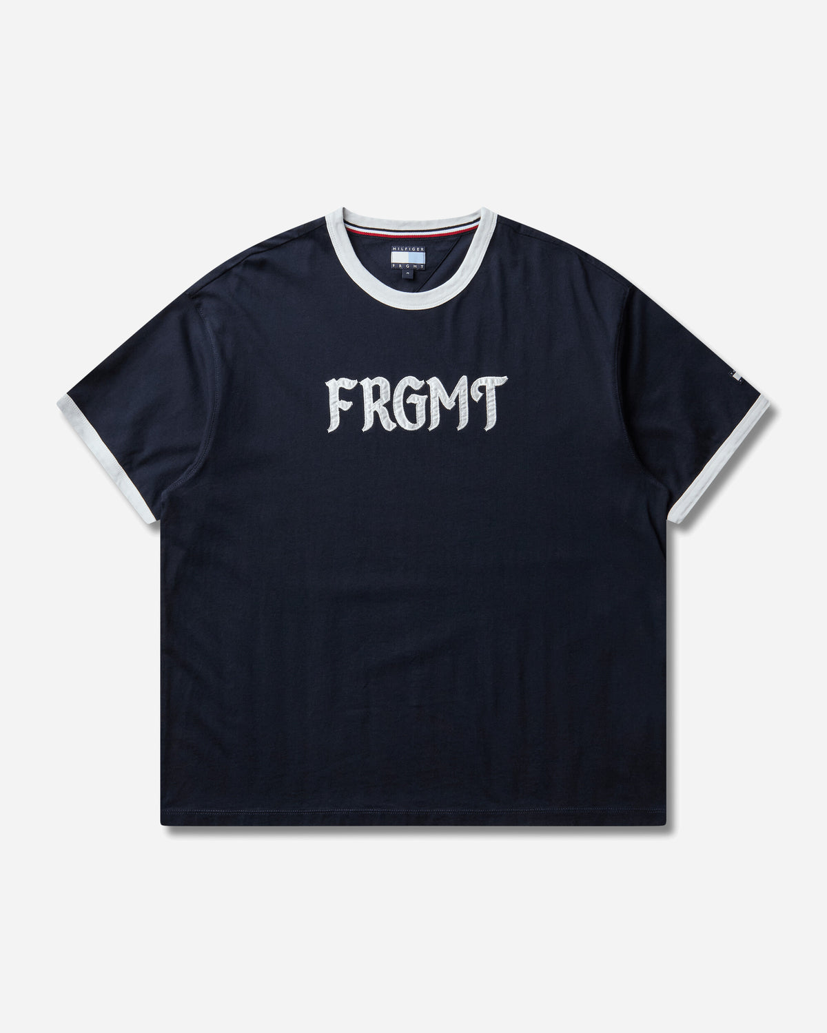 Tommy Hilfiger Fragment Logo Ringer T Shirt Navy Blue T-Shirts Shortsleeve MW0MW44371DW5 DW5