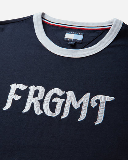 Tommy Hilfiger Fragment Logo Ringer T Shirt Navy Blue T-Shirts Shortsleeve MW0MW44371DW5 DW5