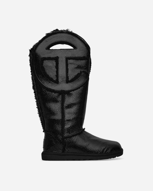 UGG - Telfar Logo Tall Crinkle Leather Boots Black