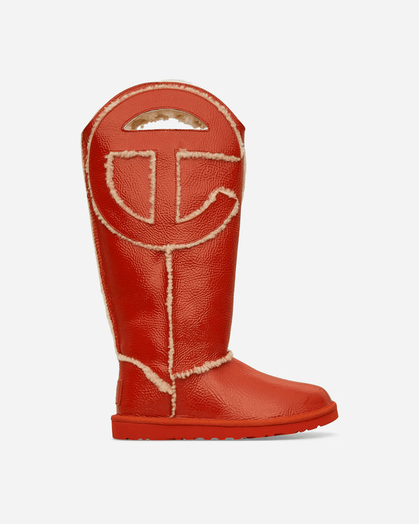 UGG - Telfar Logo Tall Crinkle Leather Boots Spicy Pumpkin