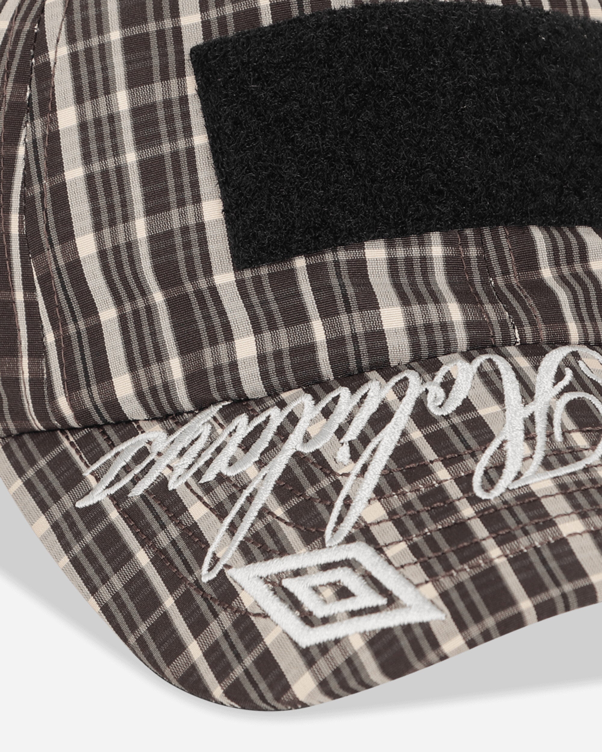 Umbro Check Hazard Cap Beige Dark Brown Hats Caps UBMW256FA36 BEG0015