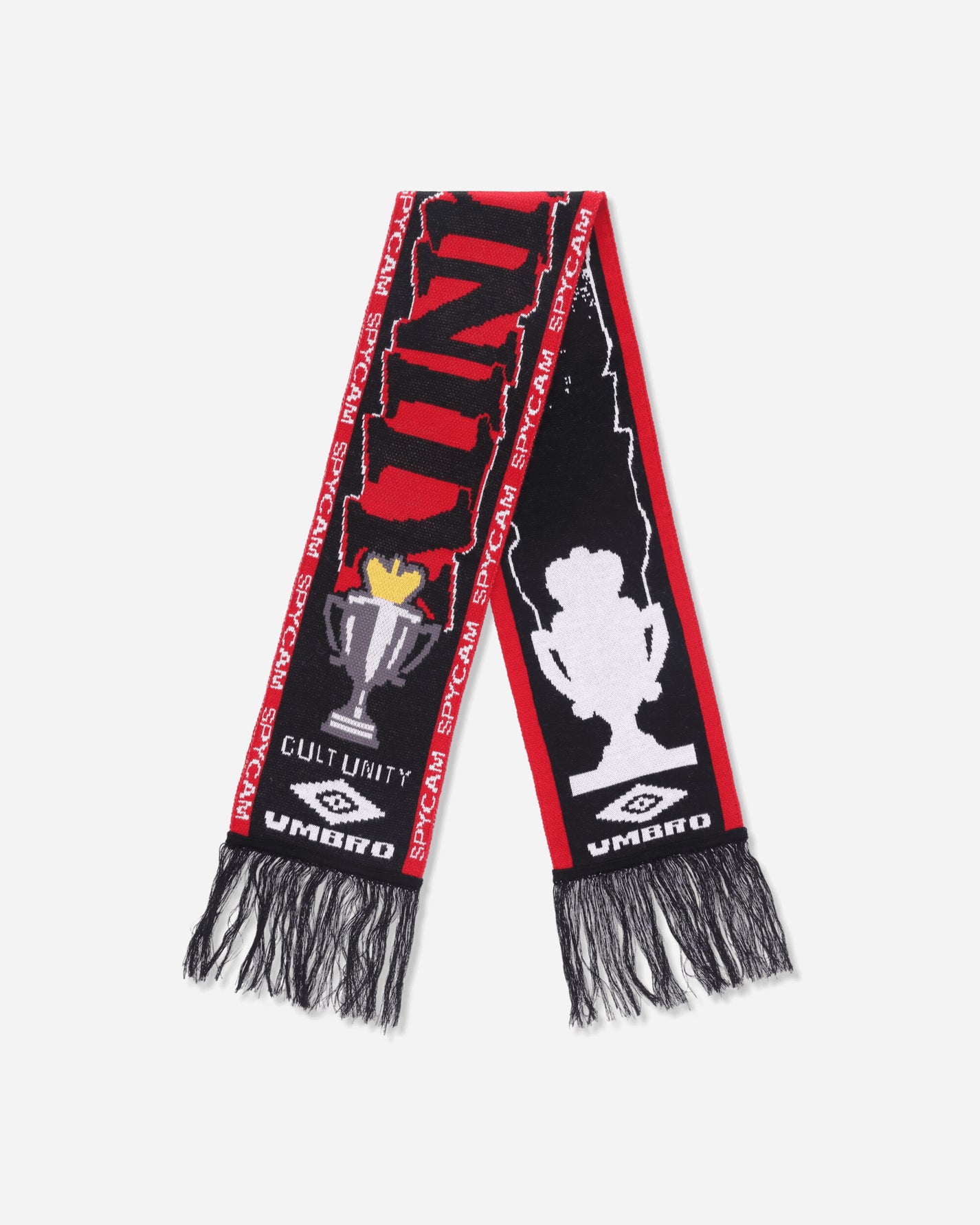 Umbro Cult Unity Scarf Black Red Gloves and Scarves Scarves and Warmneck UBMW232YA11 BLK0042