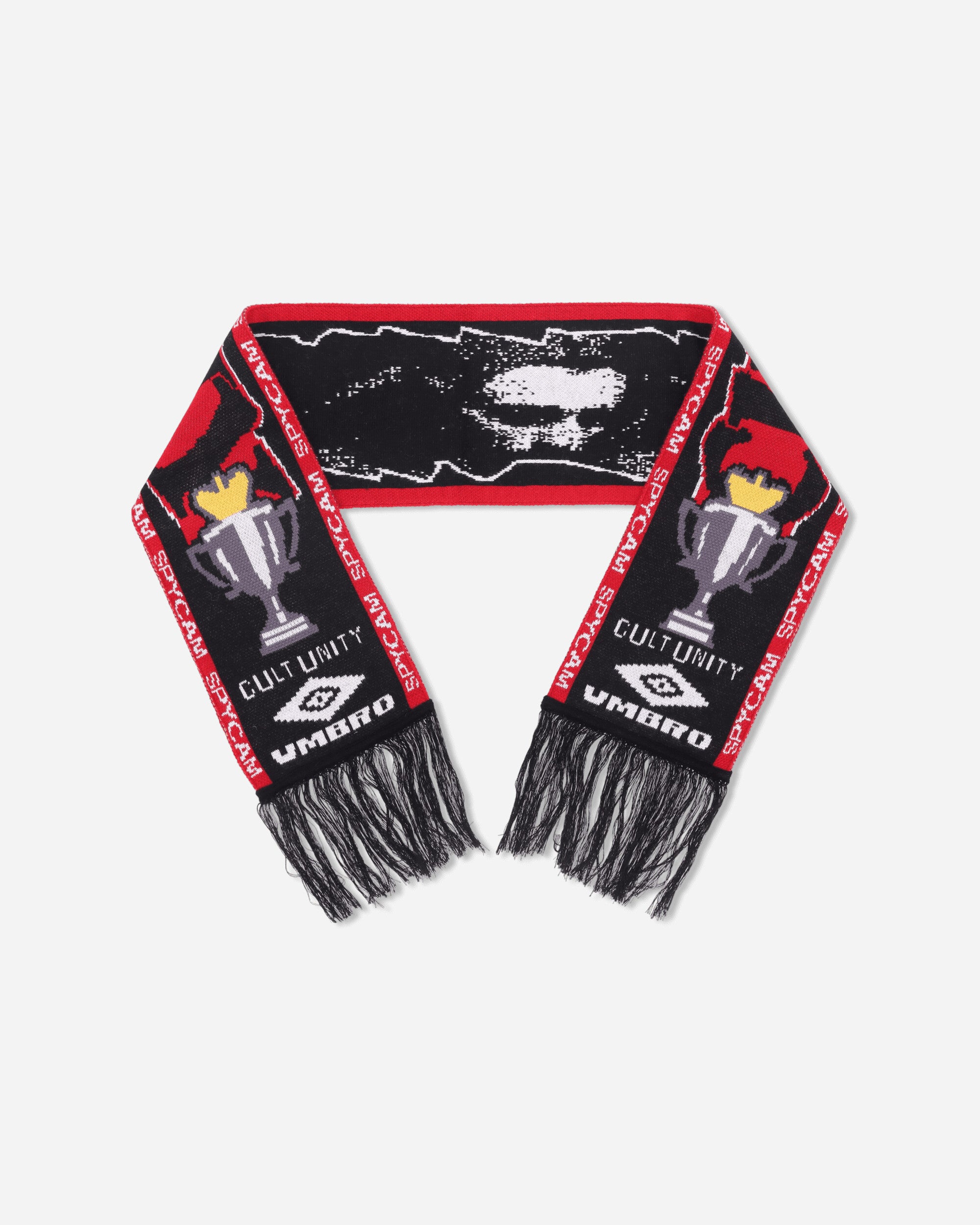 Umbro Cult Unity Scarf Black Red Gloves and Scarves Scarves and Warmneck UBMW232YA11 BLK0042