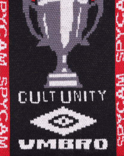 Umbro Cult Unity Scarf Black Red Gloves and Scarves Scarves and Warmneck UBMW232YA11 BLK0042