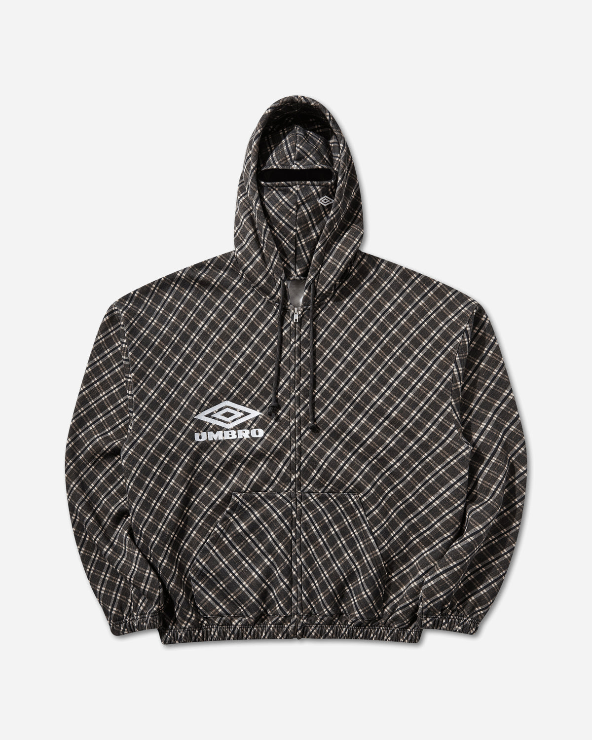 Umbro Plaid Masked Hoodie Brown Sweatshirts Hoodies UBMW0664JY181 BRW0001