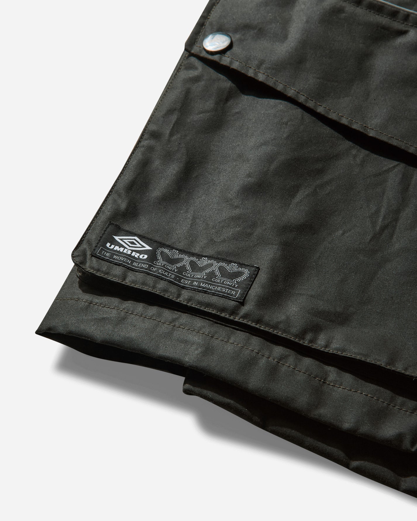 Umbro Trainer Waxed Jacket Dark Olive Coats and Jackets Jackets UBMW0333FA208 GRN0010