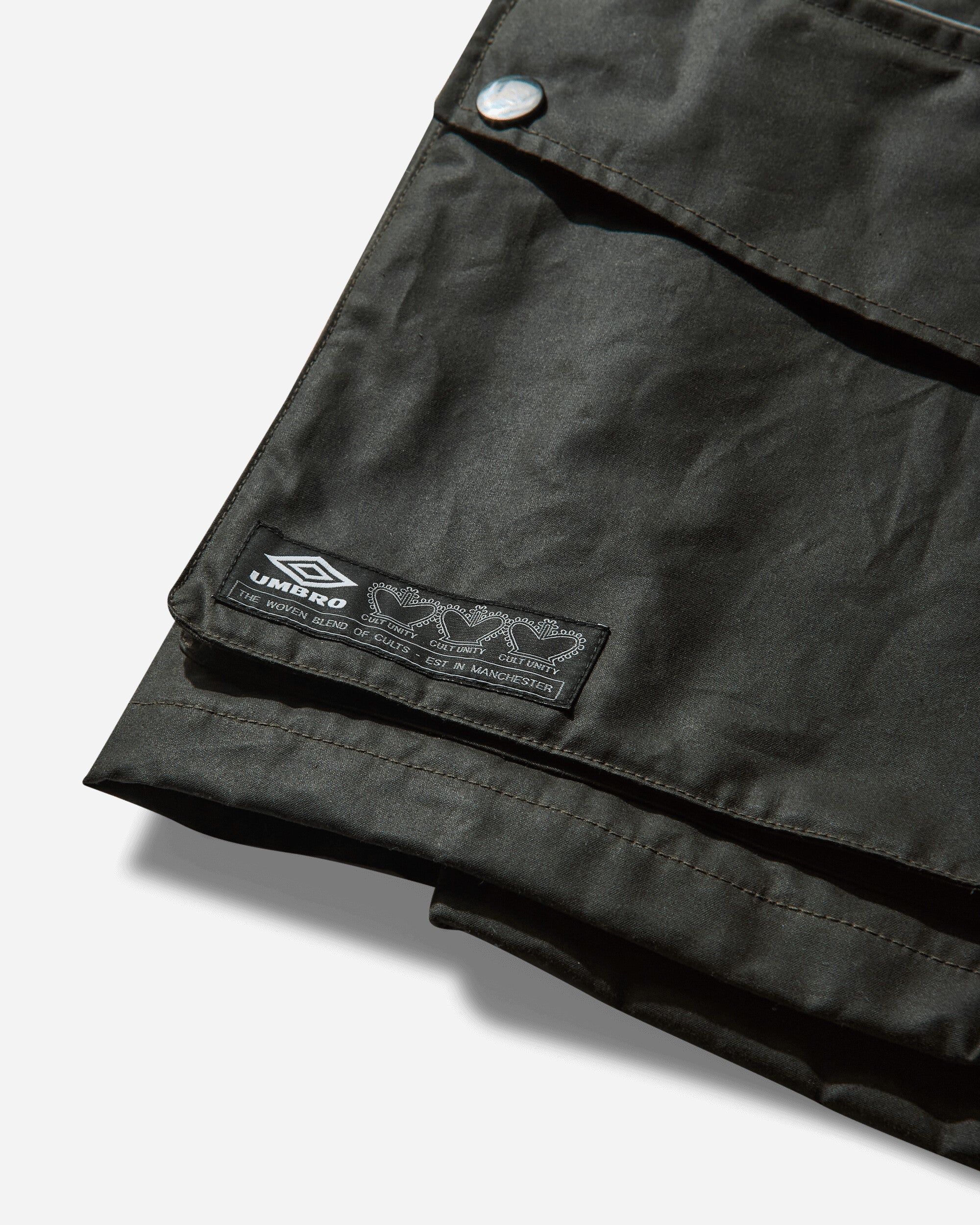 Umbro Trainer Waxed Jacket Dark Olive Coats and Jackets Jackets UBMW0333FA208 GRN0010