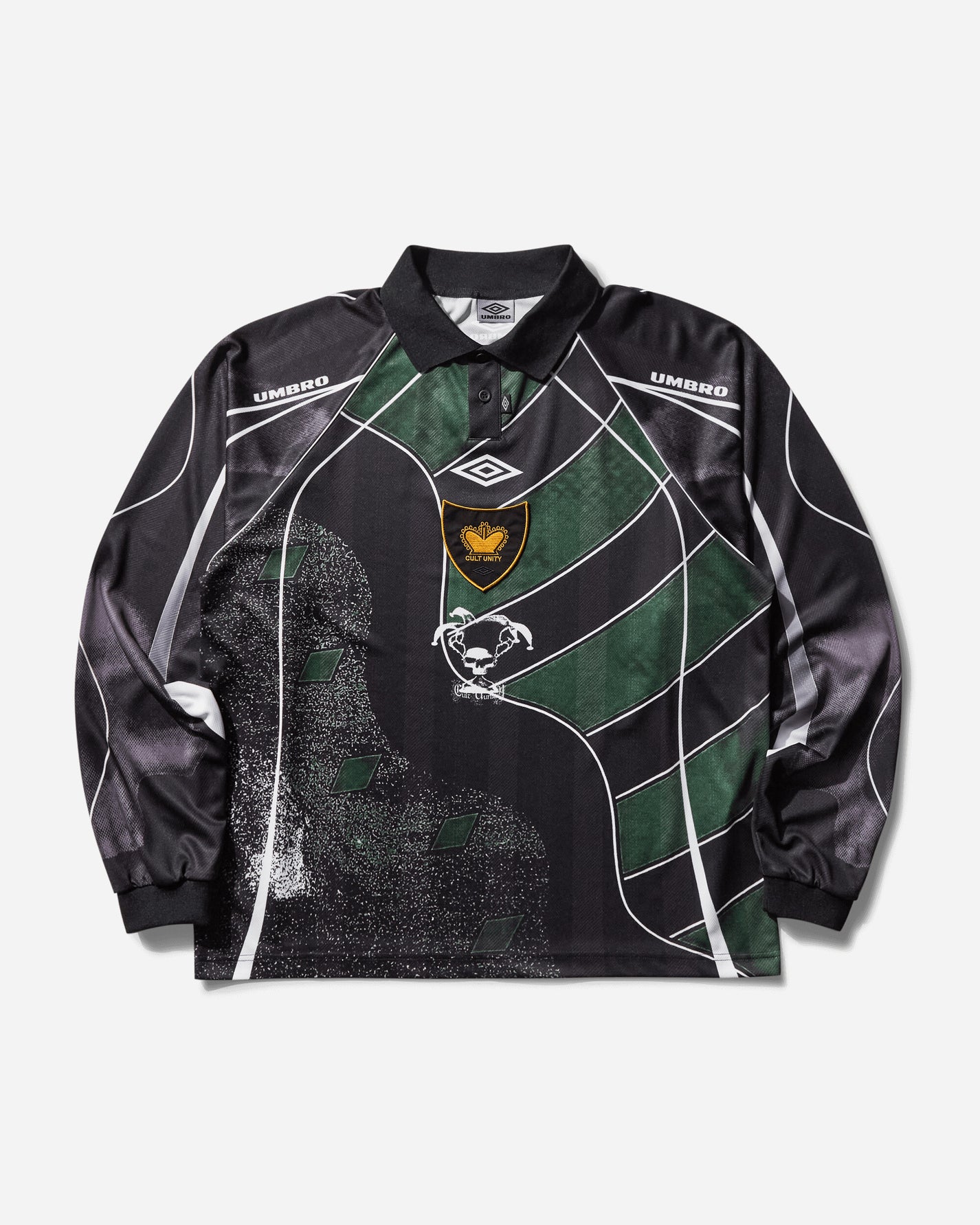 Umbro 95 96 Ls Polo Dark Green Black T-Shirts Polo UBMW0403FA252 GRN0052