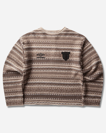 Umbro Fair Isle Crest Crew Greige Knitwears Sweaters UBMW0654YA27 GRY0063