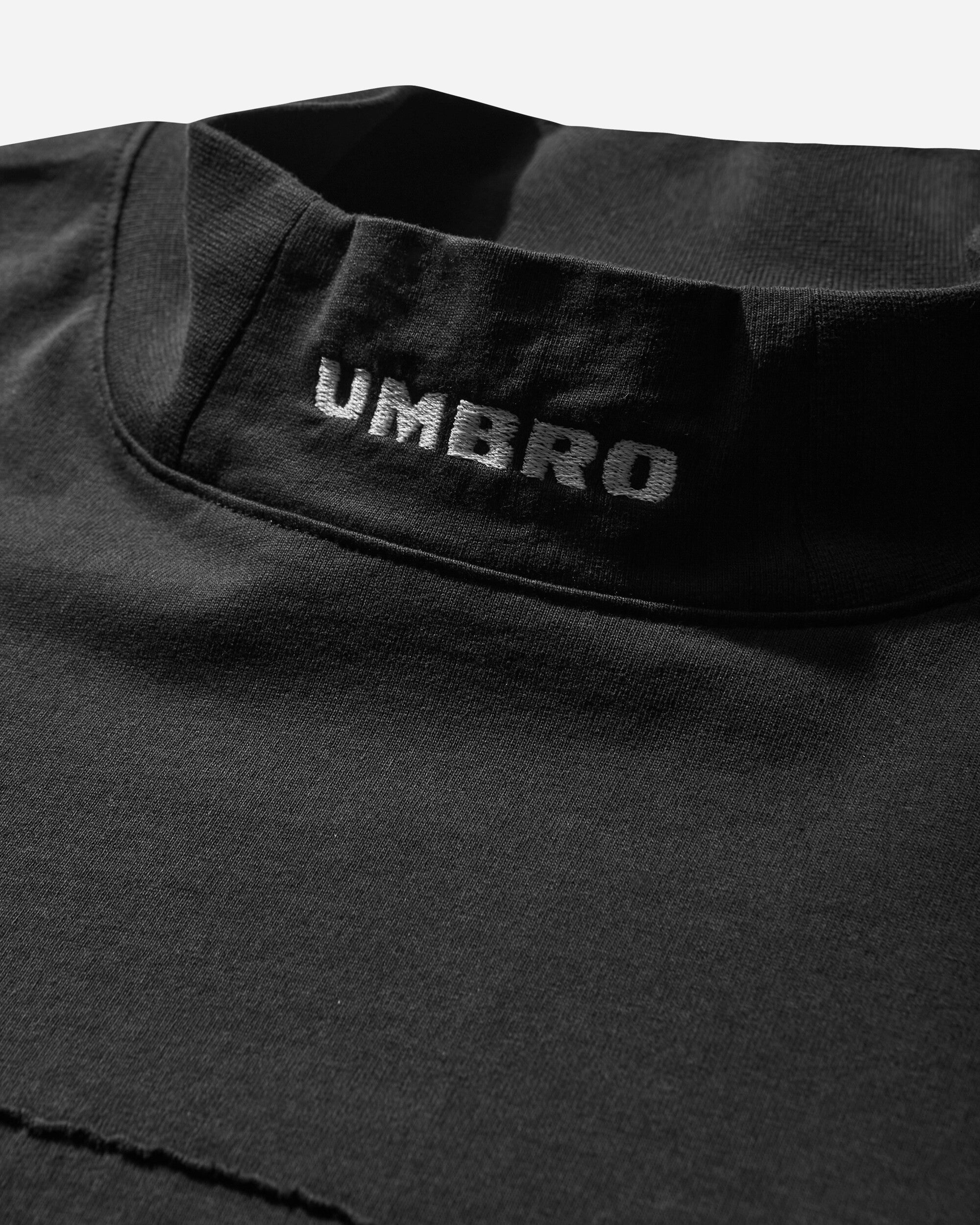 Umbro Acuto Mock Long Sleeve Washed Black T-Shirts Top UBMW0363JY105 BLK0020