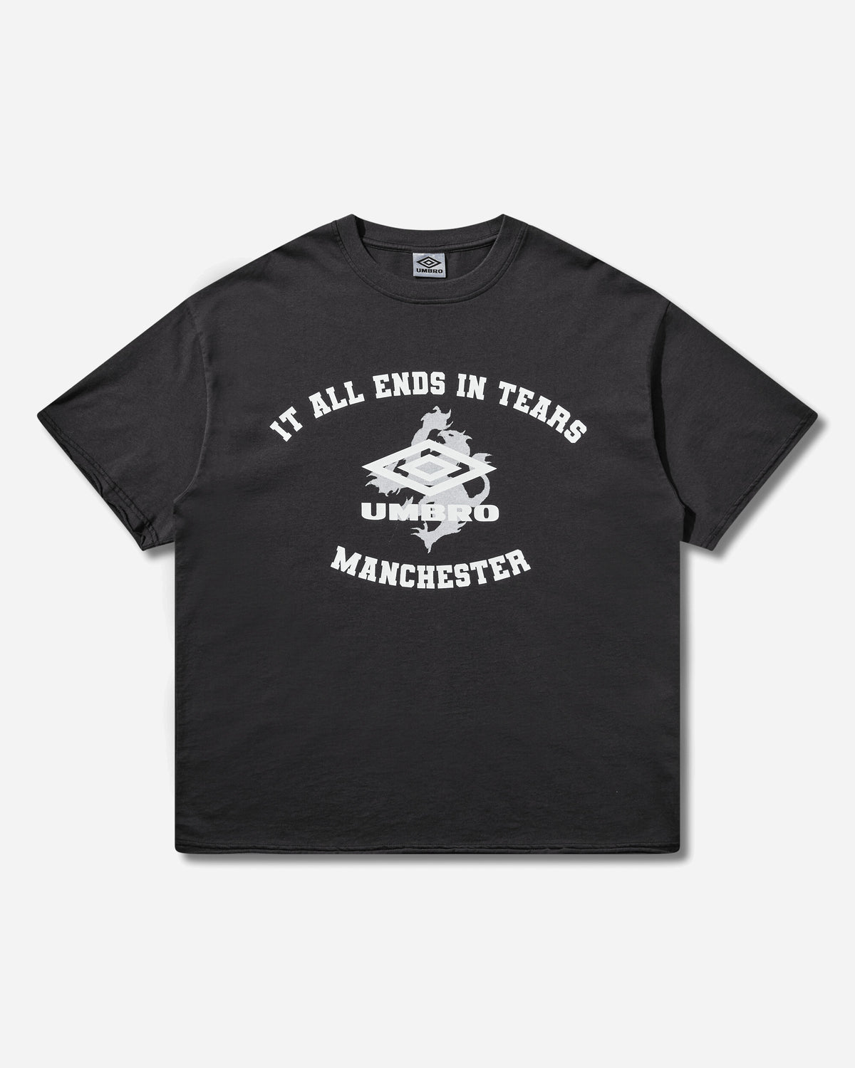 Umbro It All Ends In Tears T Shirt Washed Black T-Shirts Top UBMW0667JY184 BLK0020
