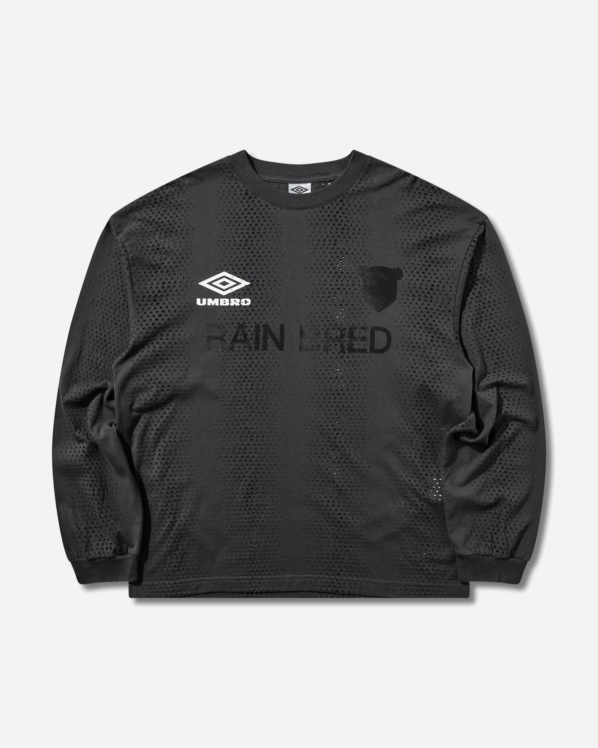 Umbro Rain Bred Long Sleeve Washed Black T-Shirts Top UBMW0676JY189 BLK0020