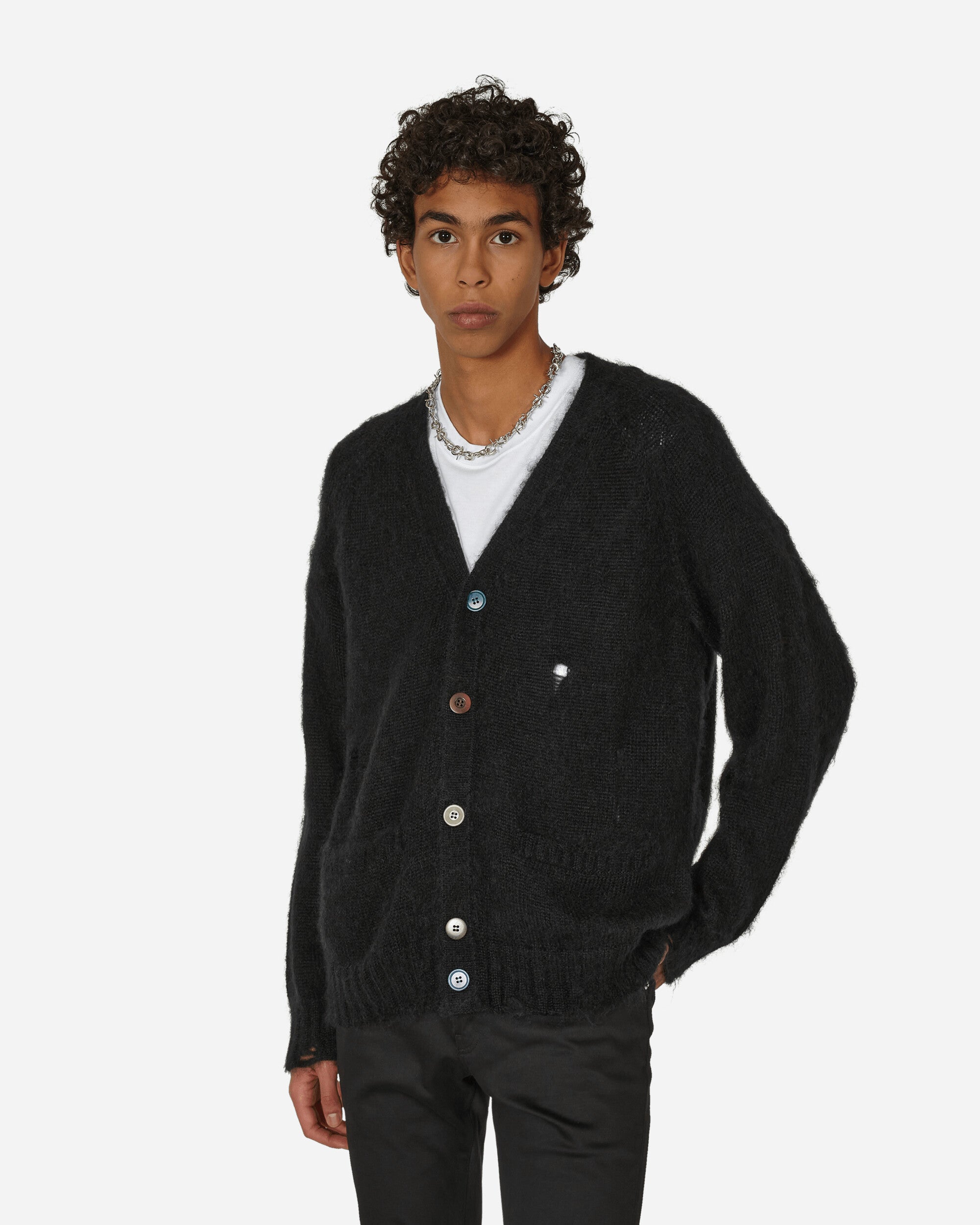 Distressed Cardigan Black