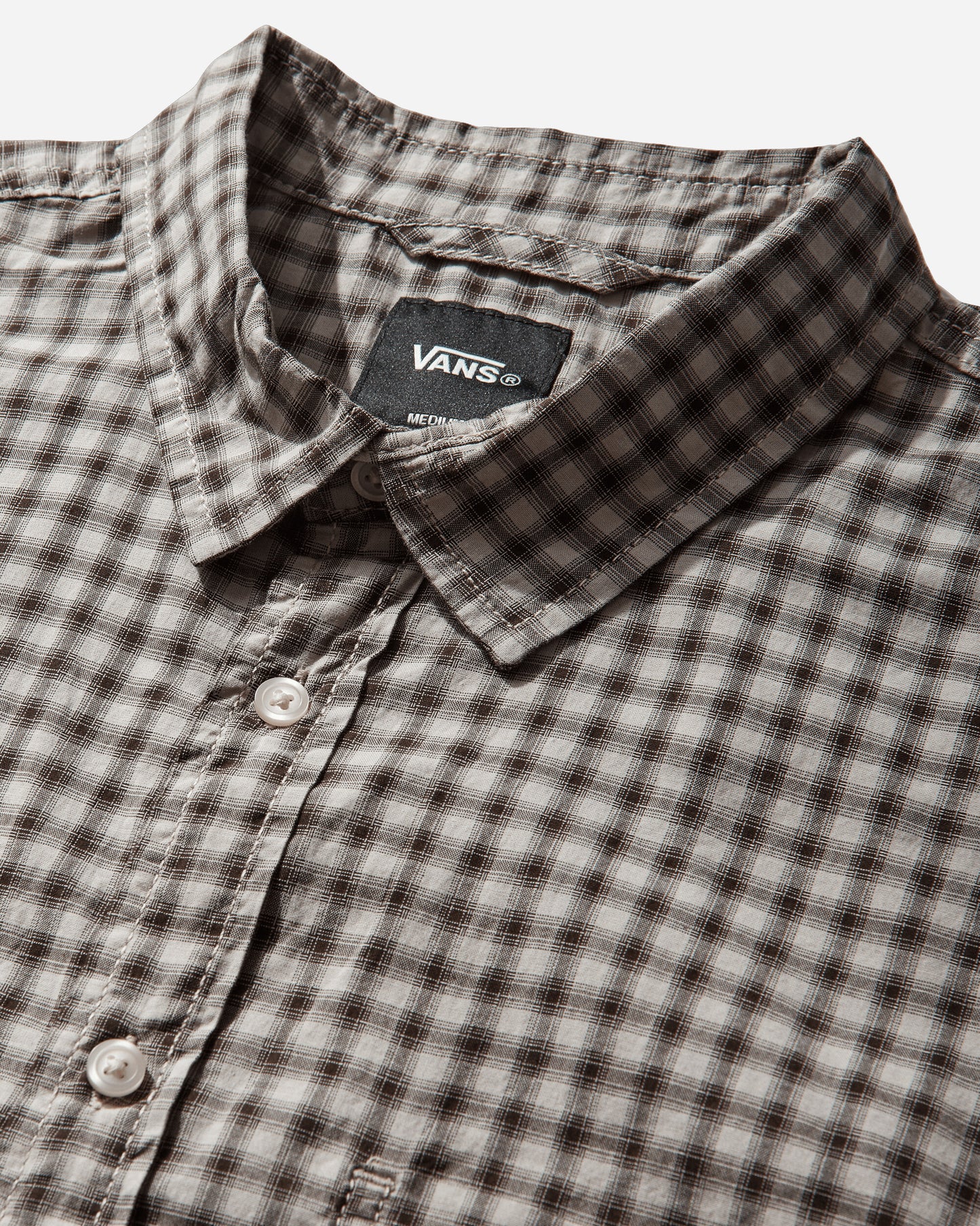 Vans Larkspur Mini Plaid Ss Shirt Oatmeal/Demitasse Coats and Jackets Jackets VN000TA6GCO1