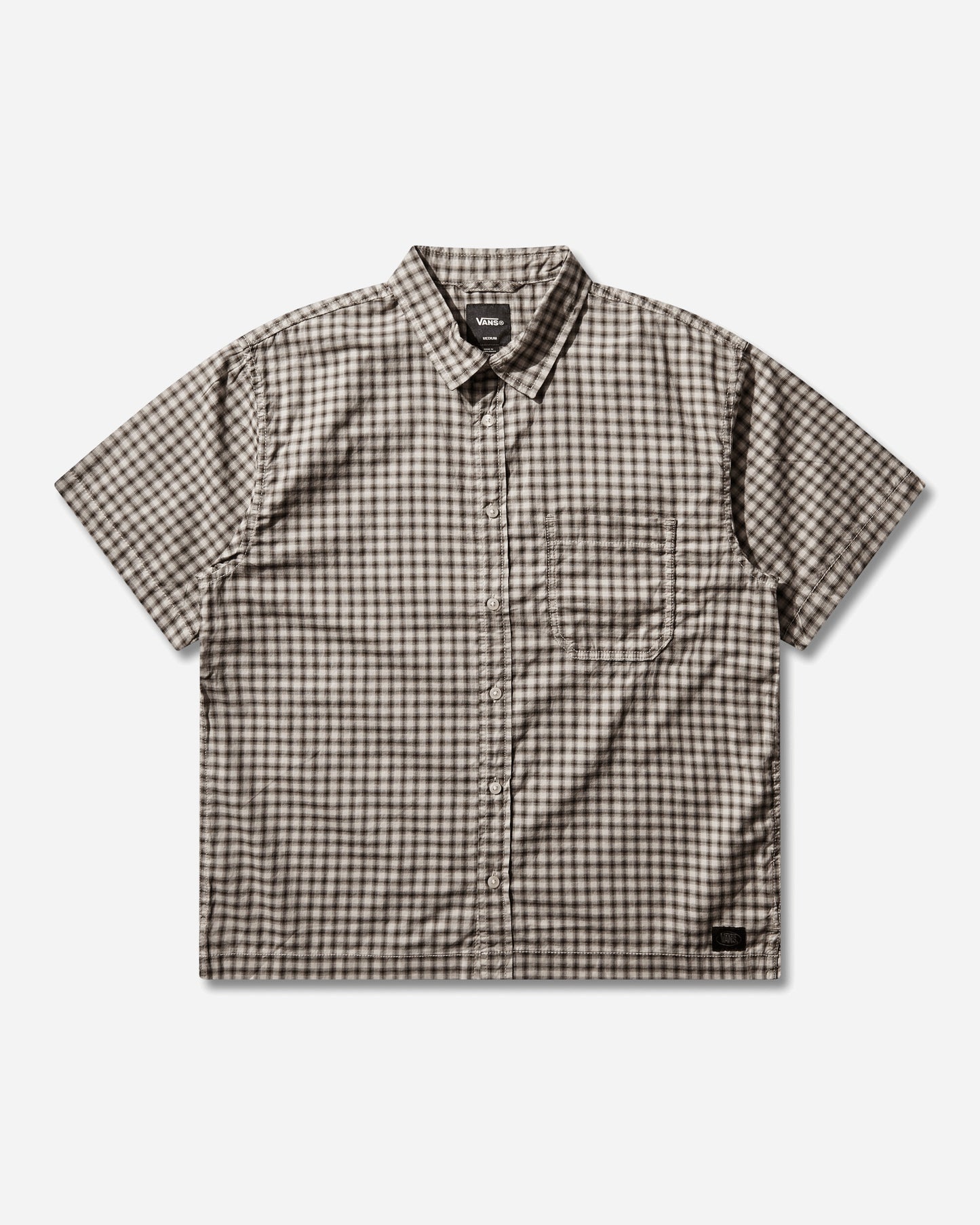 Vans Larkspur Mini Plaid Ss Shirt Oatmeal/Demitasse Coats and Jackets Jackets VN000TA6GCO1