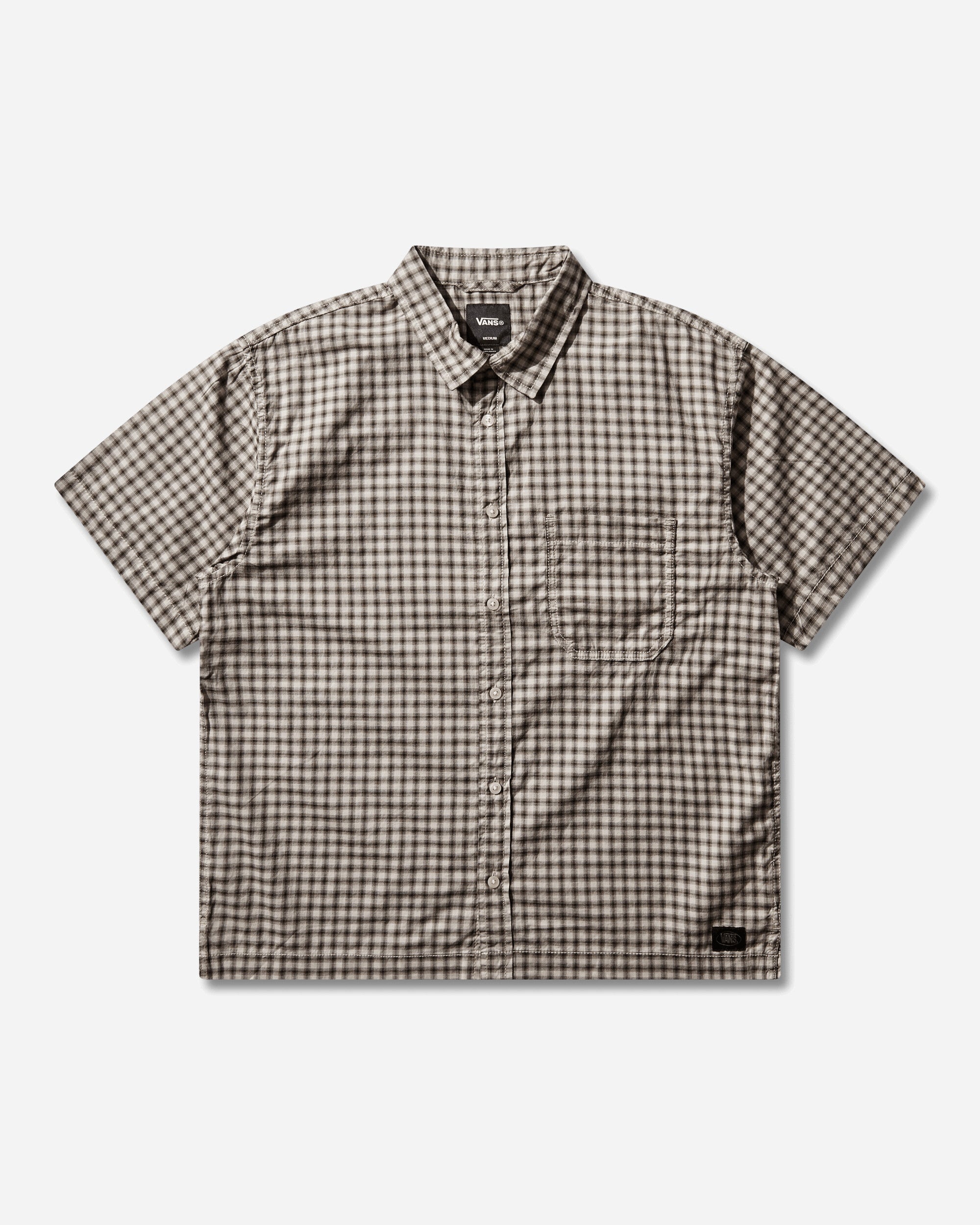 Vans Larkspur Mini Plaid Ss Shirt Oatmeal/Demitasse Coats and Jackets Jackets VN000TA6GCO1