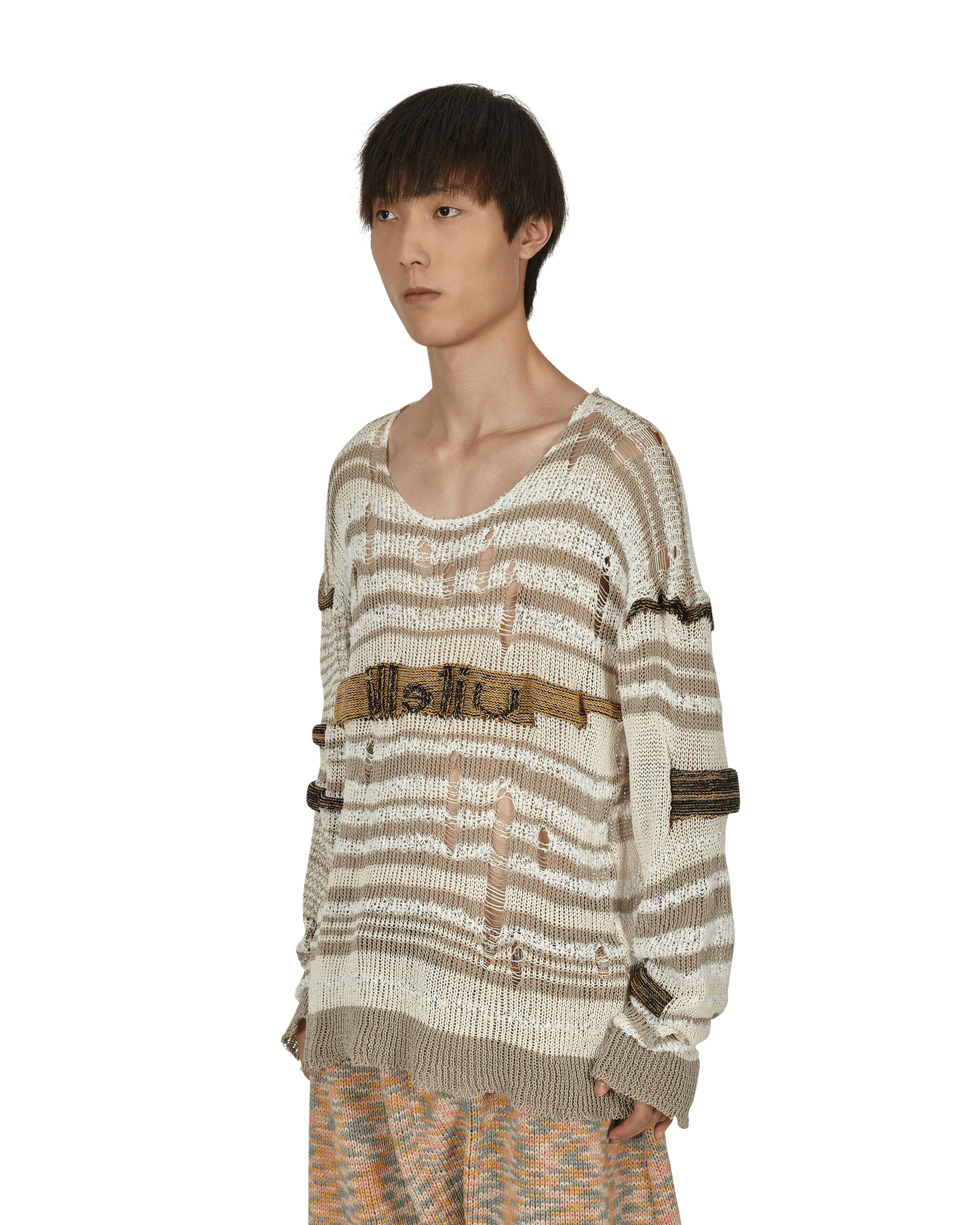 Vitelli Chaga Reverse Logo Stitch Sweater Grey/White Knitwears Sweaters SS22OKT010 008