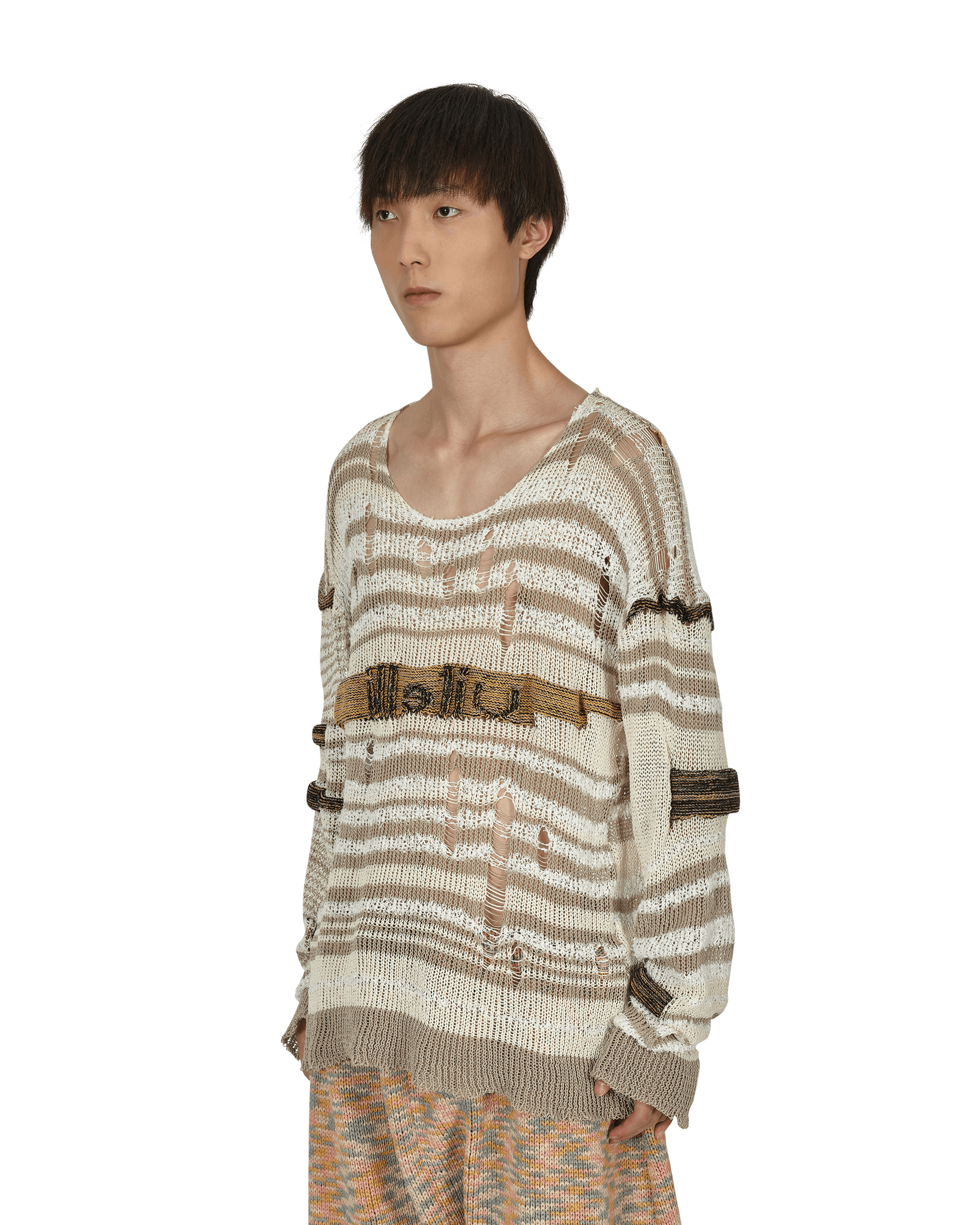 Vitelli Chaga Reverse Logo Stitch Sweater Grey/White Knitwears Sweaters SS22OKT010 008