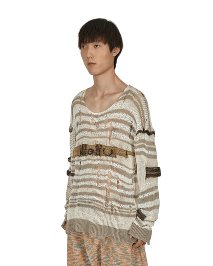 Vitelli Chaga Reverse Logo Stitch Sweater Grey/White Knitwears Sweaters SS22OKT010 008