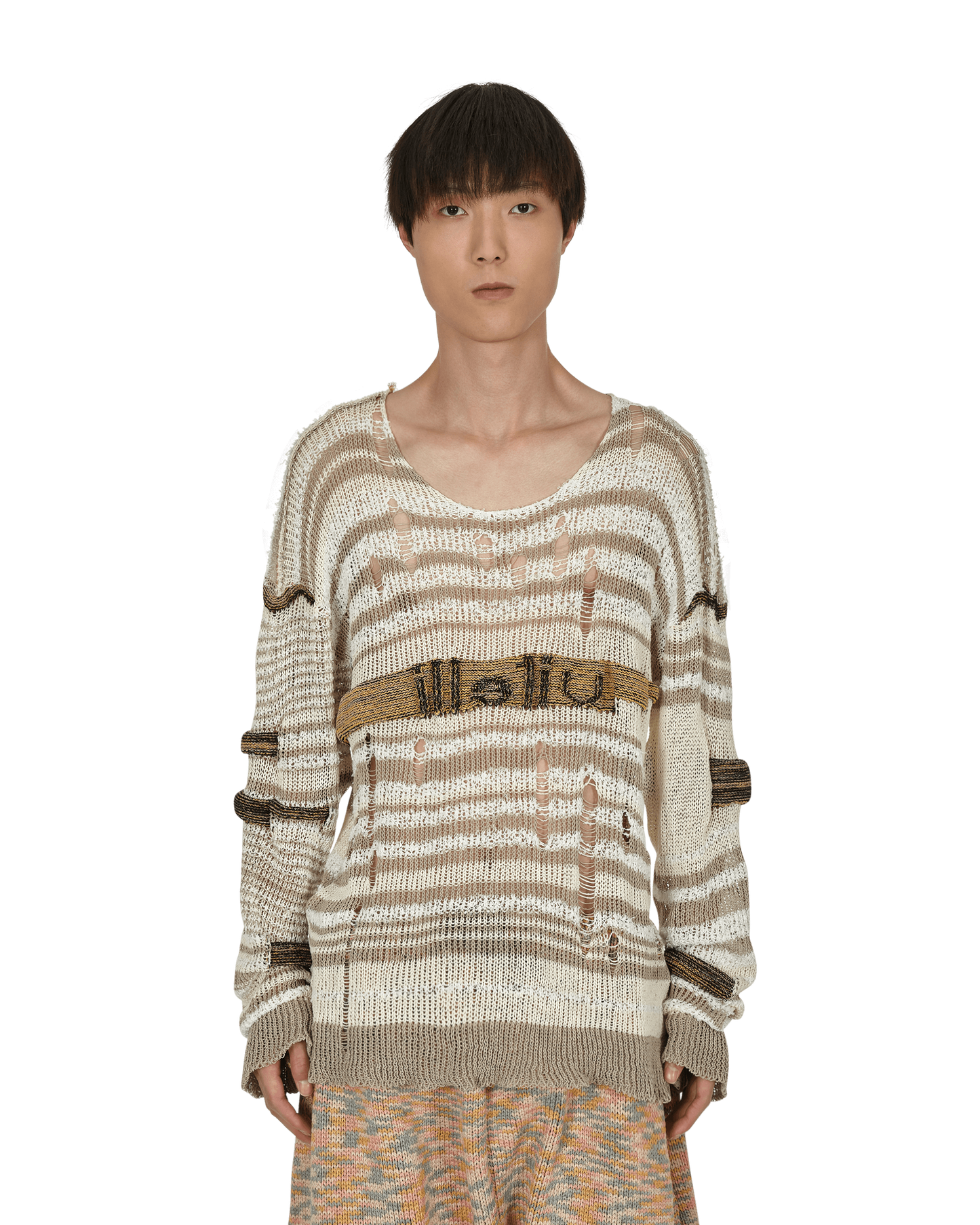 Vitelli Chaga Reverse Logo Stitch Sweater Grey/White Knitwears Sweaters SS22OKT010 008
