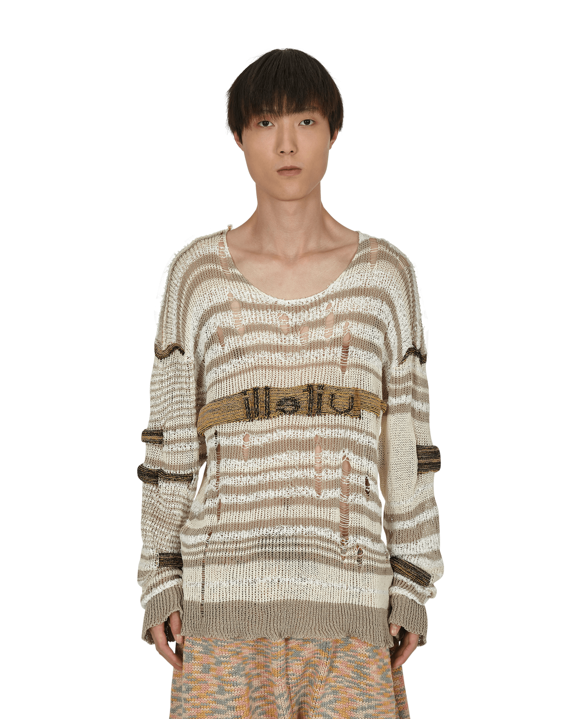 Vitelli Chaga Reverse Logo Stitch Sweater Grey/White Knitwears Sweaters SS22OKT010 008